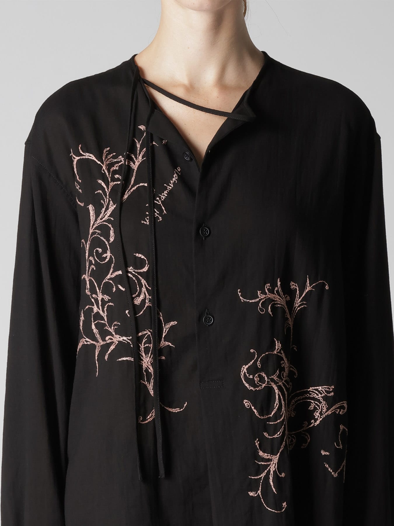 BOTANICAL EMBROIDERY DRAW STRING BROUSE