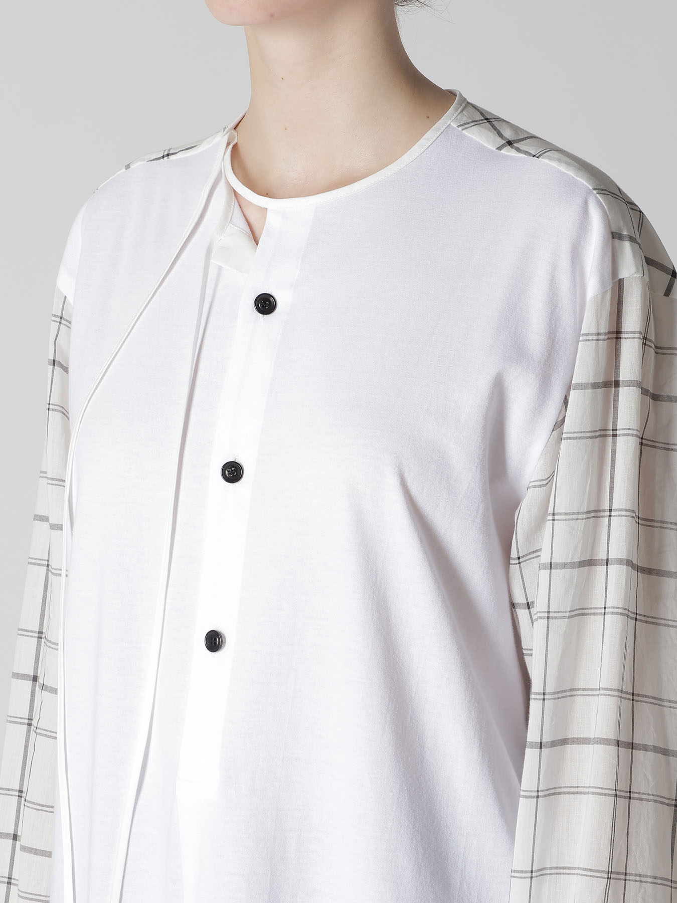 ORGANIC COTTON PLAID BLOUSE