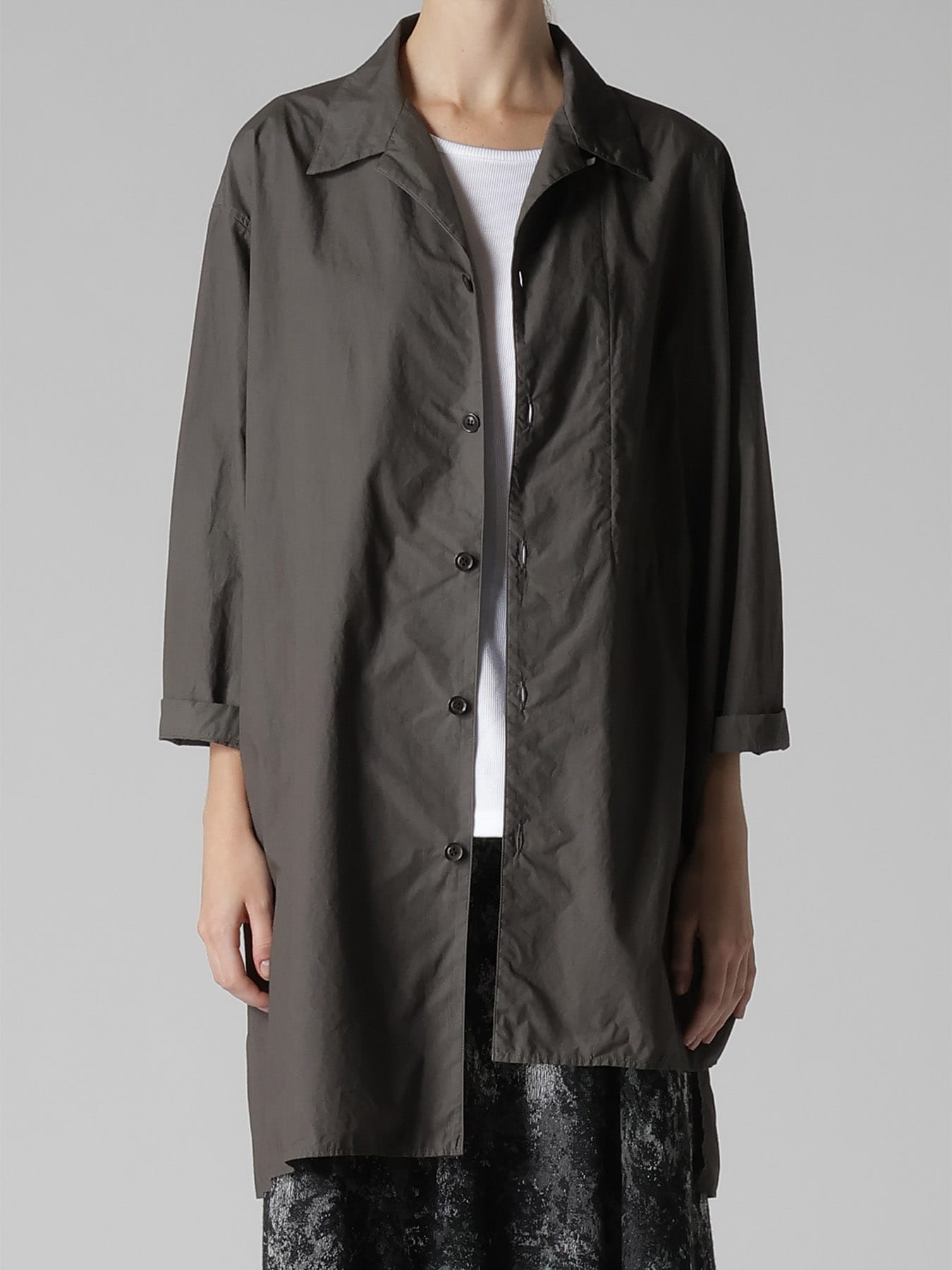 COTTON TYPEWRITER 3/4 SLEEVE BLOUSE