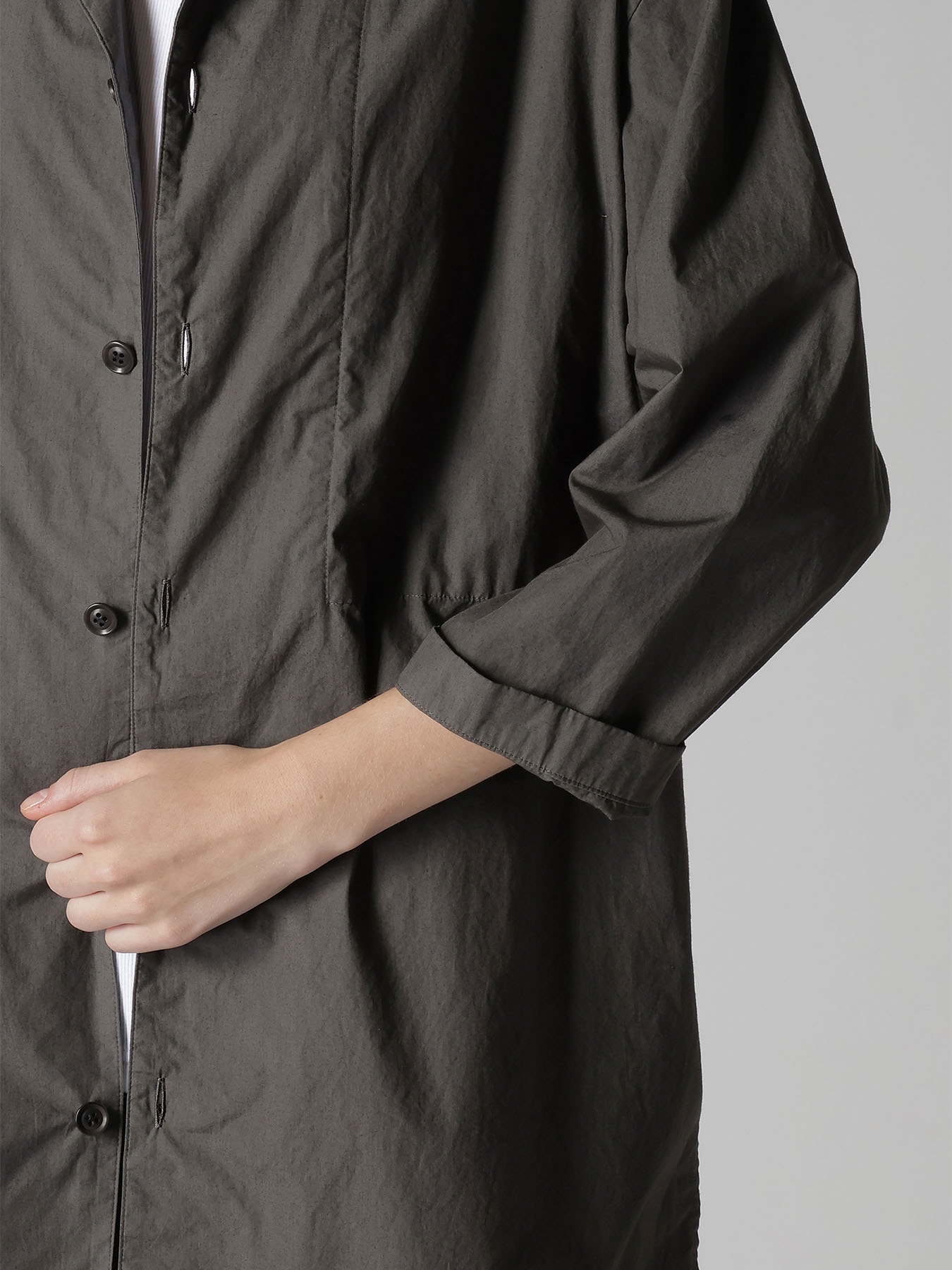 COTTON TYPEWRITER 3/4 SLEEVE BLOUSE