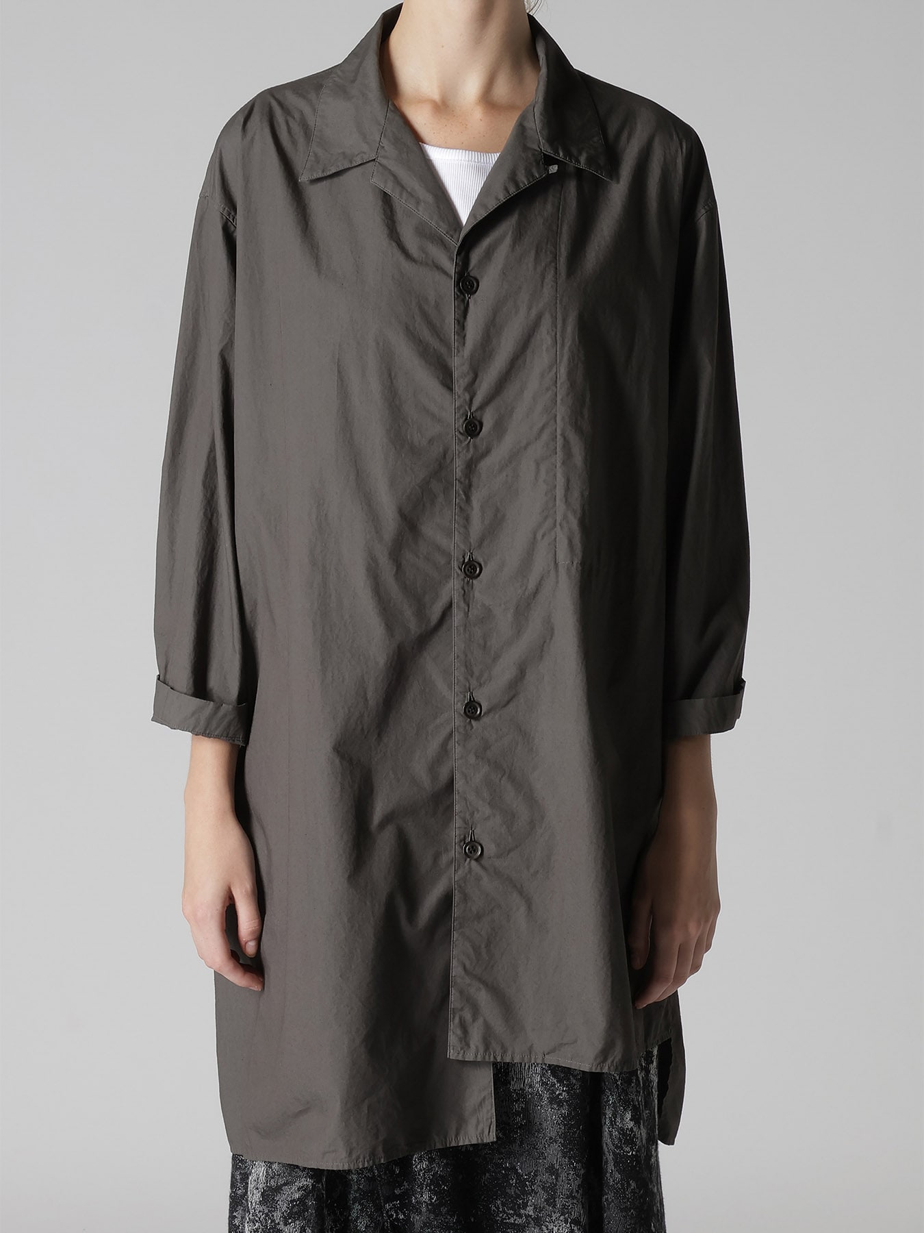 COTTON TYPEWRITER 3/4 SLEEVE BLOUSE