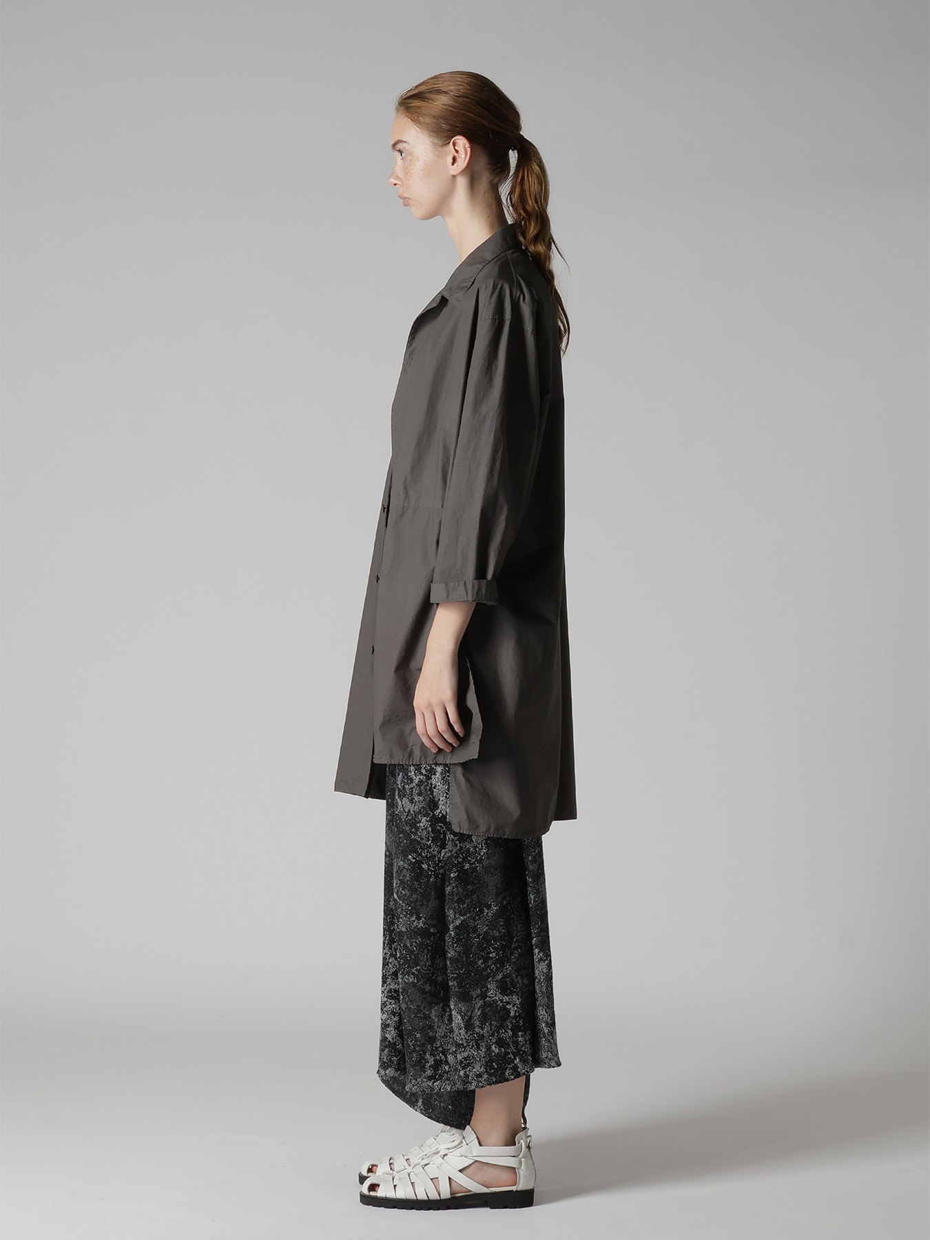 COTTON TYPEWRITER 3/4 SLEEVE BLOUSE