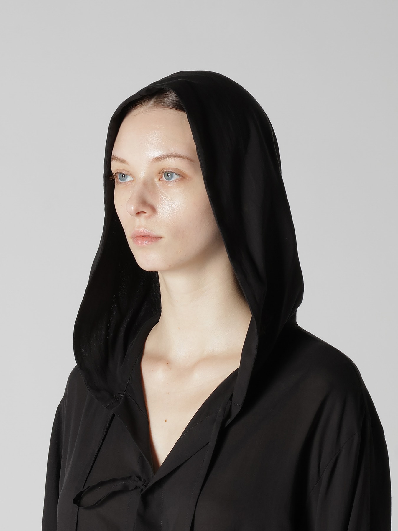 CELLULOSE LAWN HOODED BLOUSE