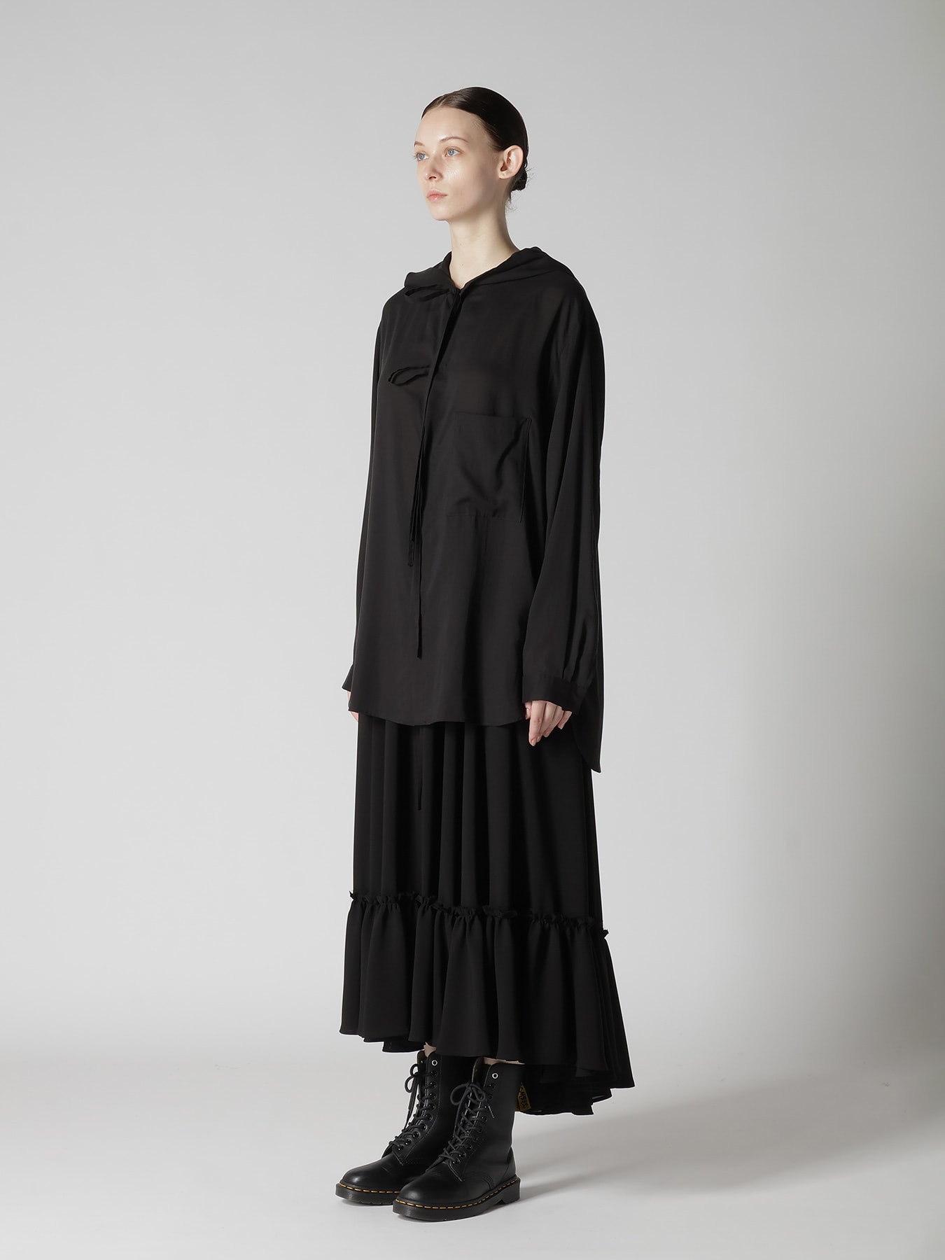 CELLULOSE LAWN HOODED BLOUSE