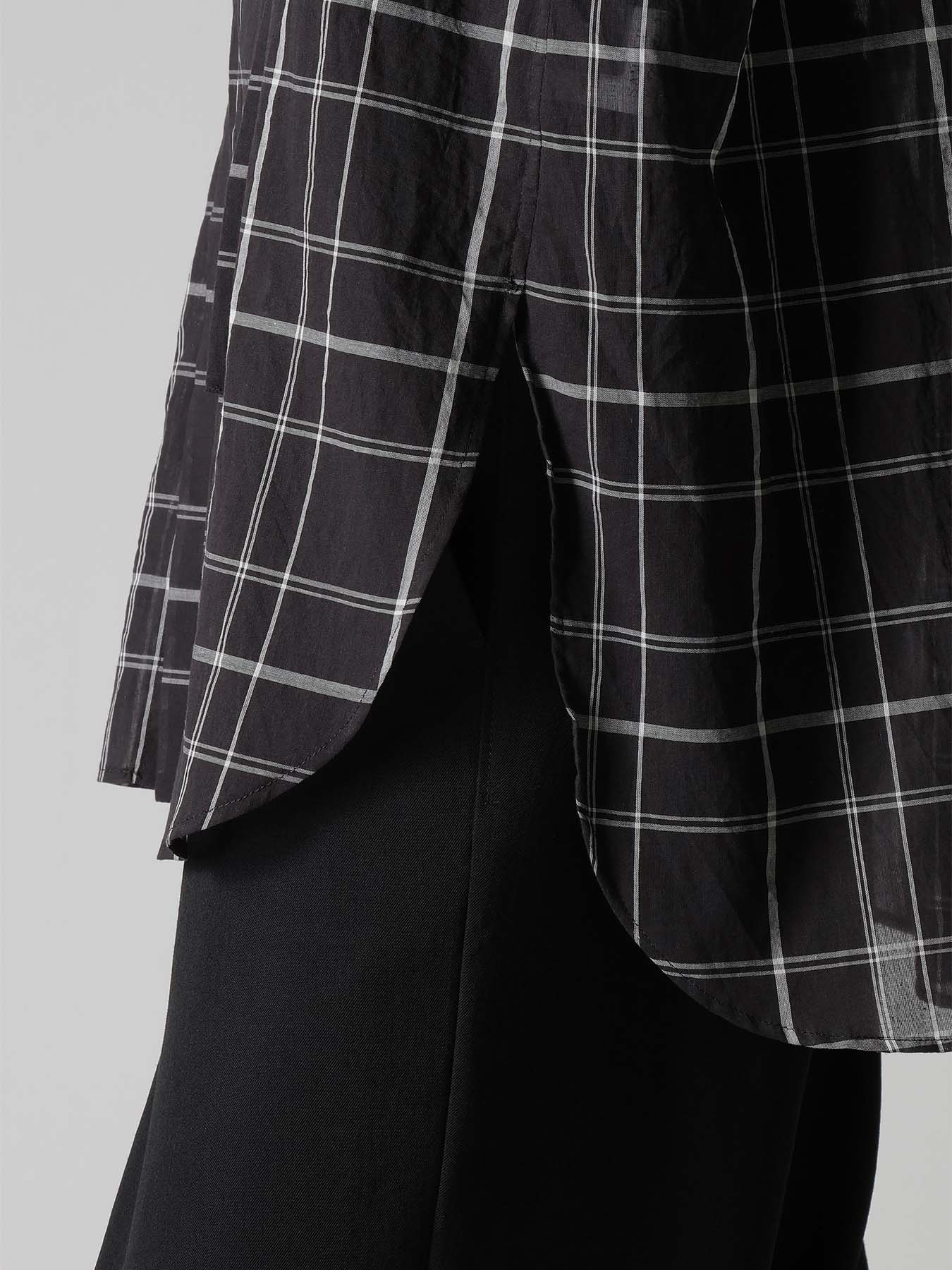 ORGANIC COTTON PLAID HOODED BLOUSE