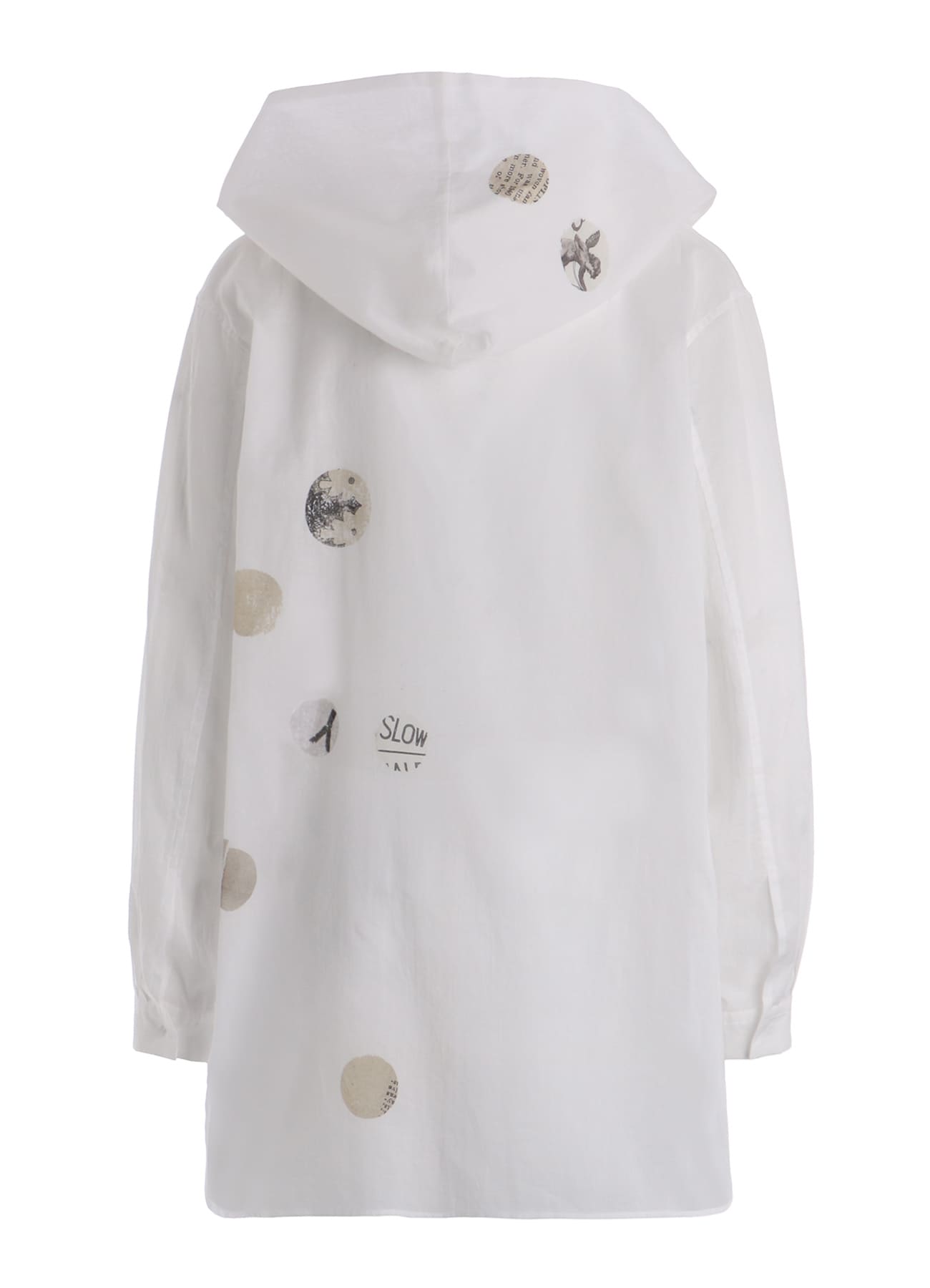 COTTON LAWN ANGEL DOT PRINT HOODED BLOUSE