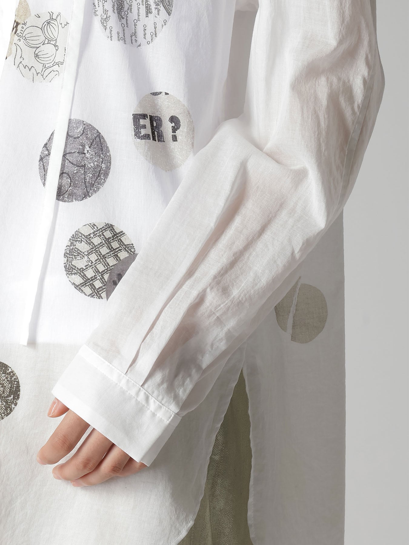 COTTON LAWN ANGEL DOT PRINT HOODED BLOUSE