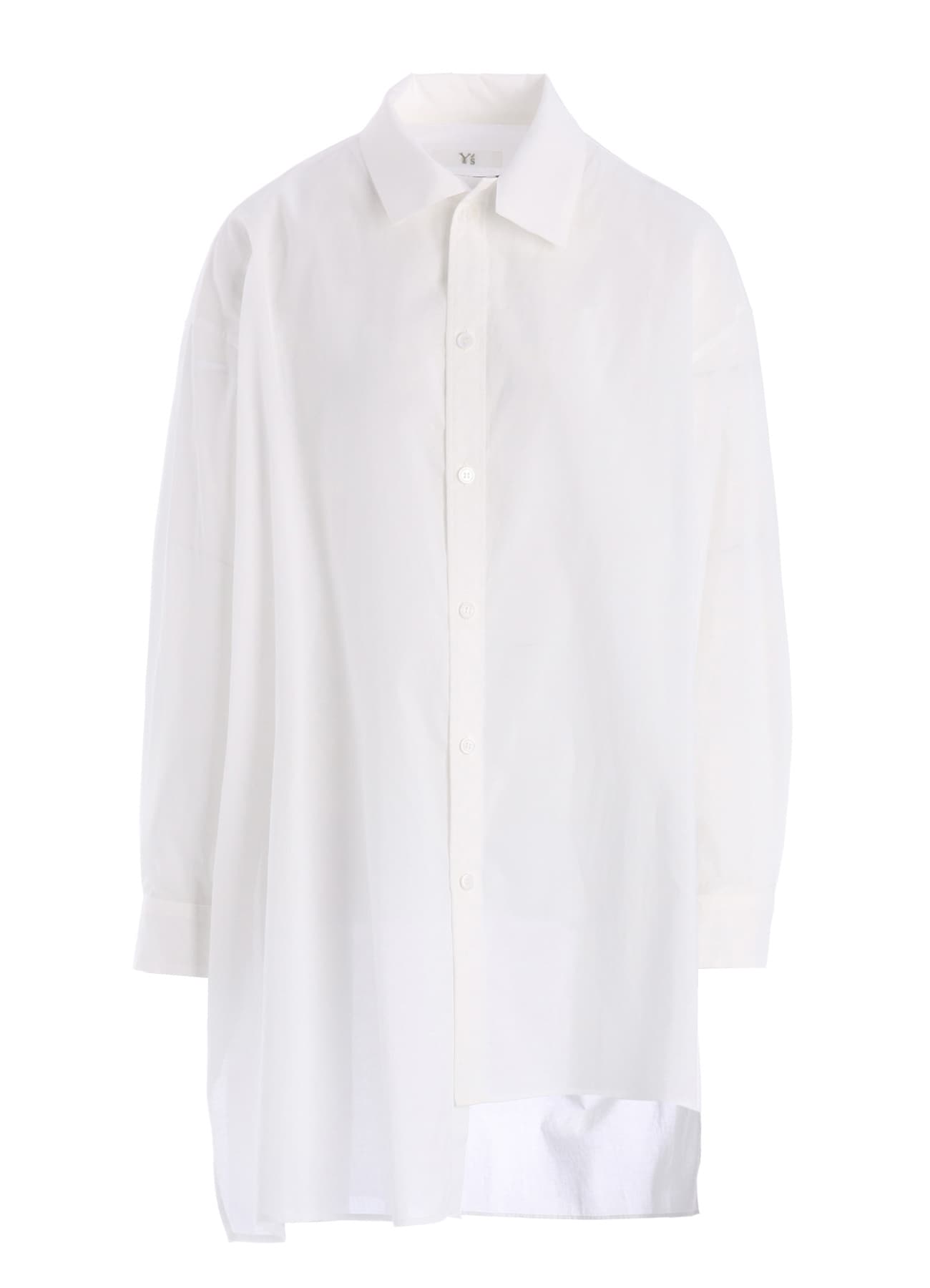 COTTON LAWN ASYMMETRIC BIG BLOUSE