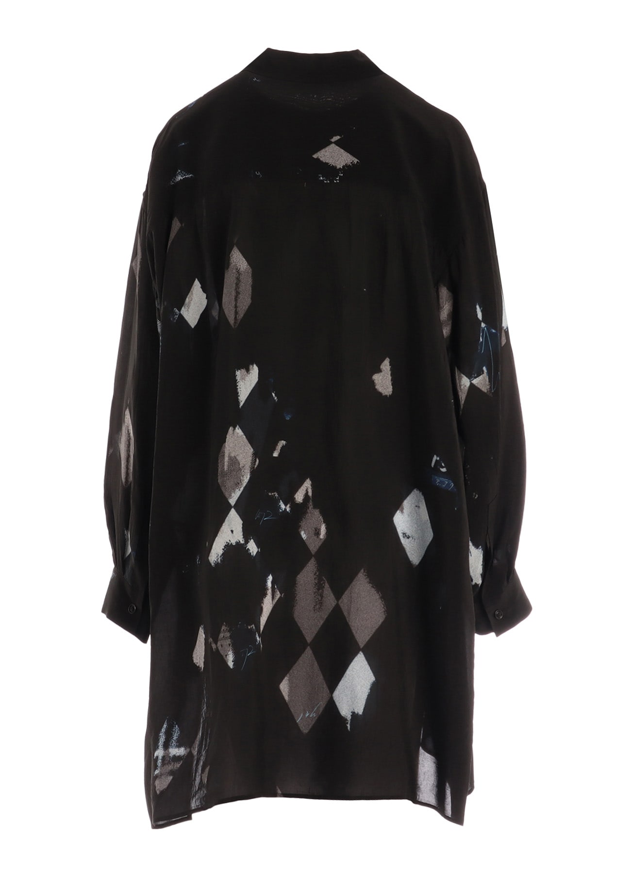 DIAMOND PATTERN CUPRO OVERSIZED BLOUSE