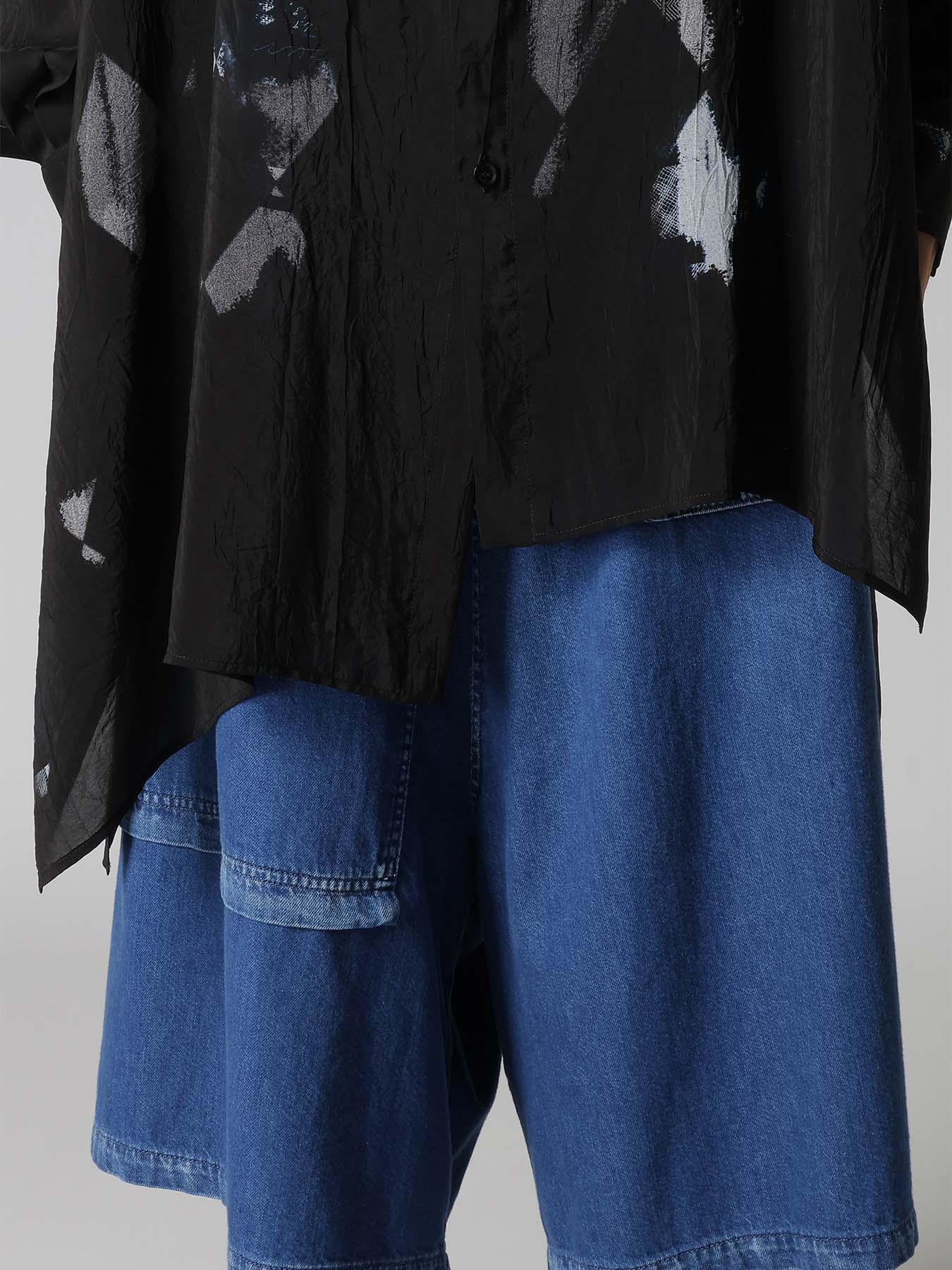 DIAMOND PATTERN CUPRO OVERSIZED BLOUSE