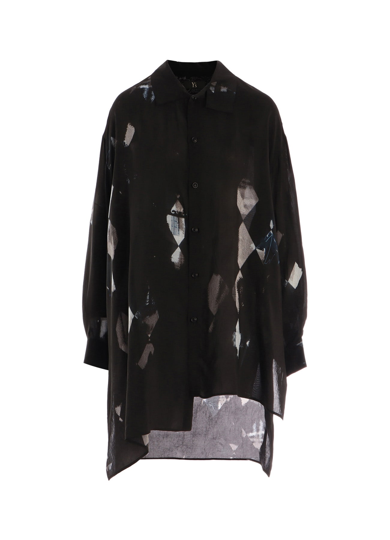 DIAMOND PATTERN CUPRO OVERSIZED BLOUSE