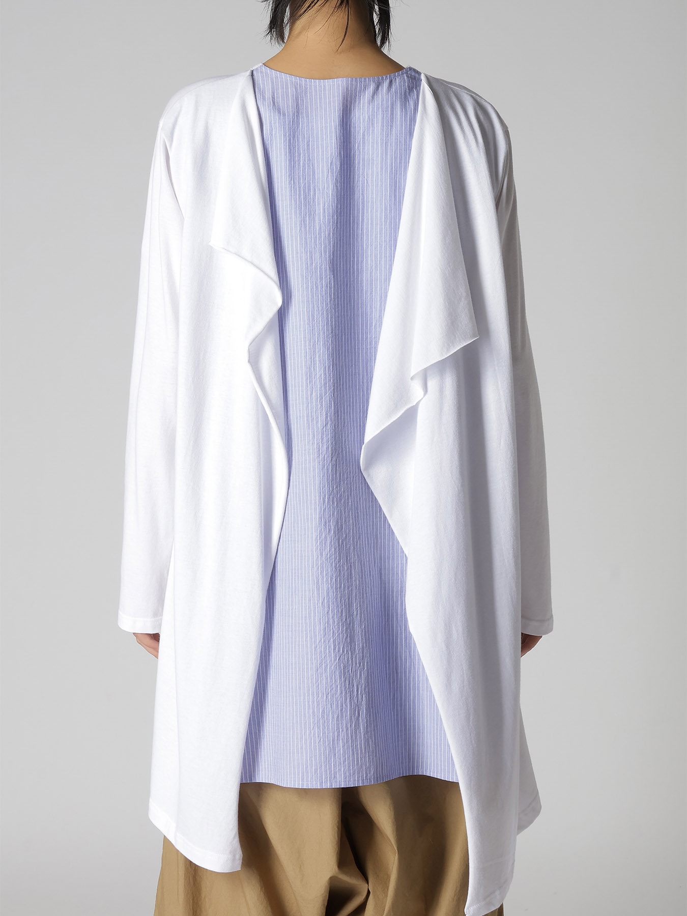 COTTON COMBINATION LONG SLEEVE BLOUSE