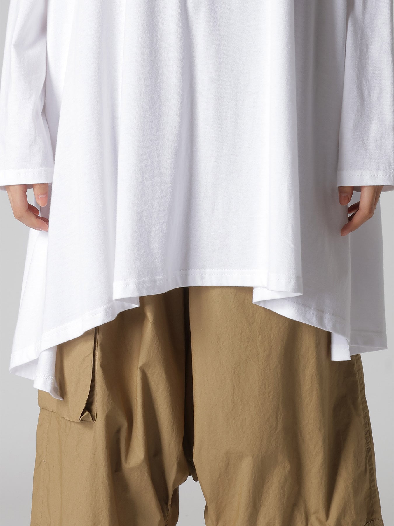 COTTON COMBINATION LONG SLEEVE BLOUSE