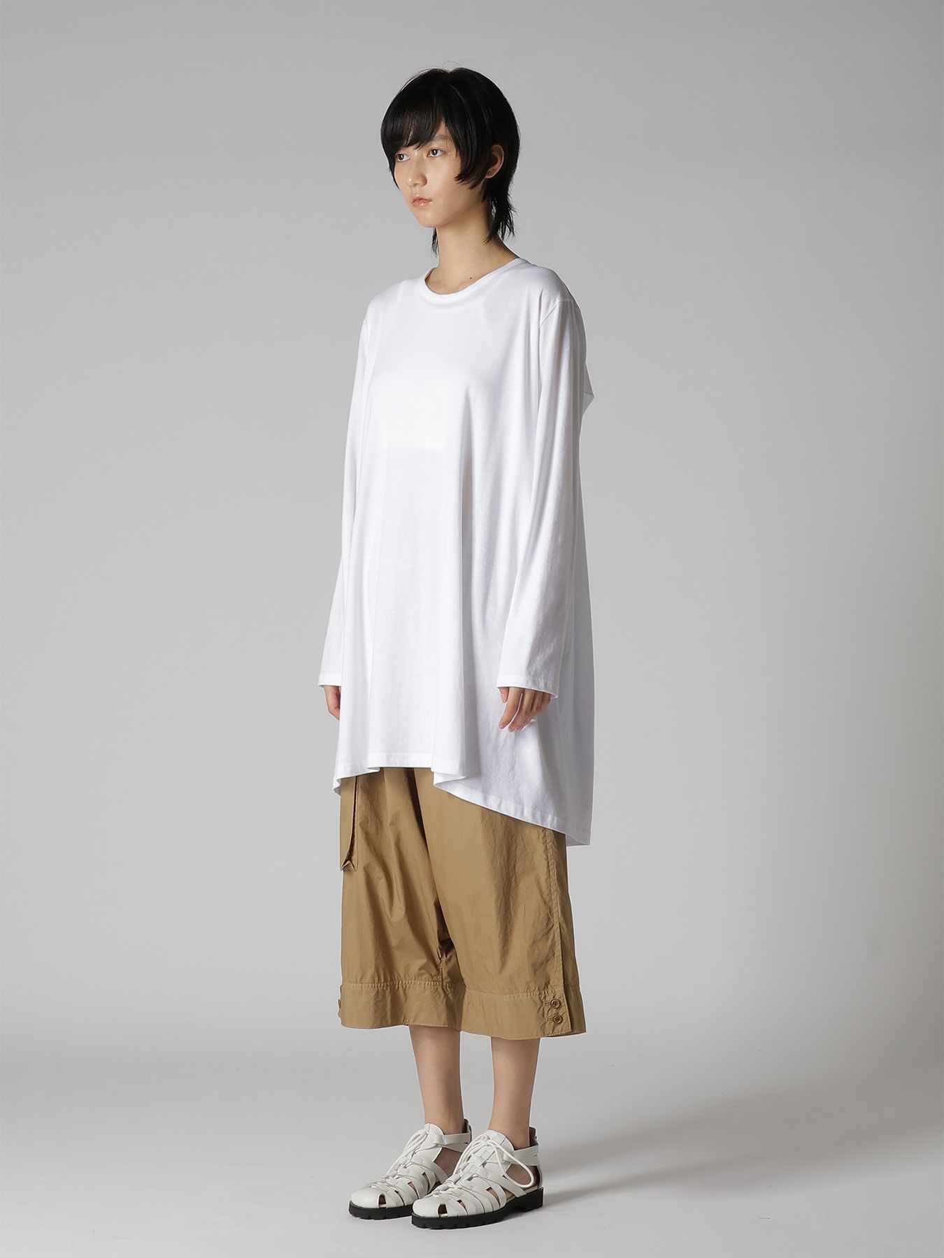 COTTON COMBINATION LONG SLEEVE BLOUSE