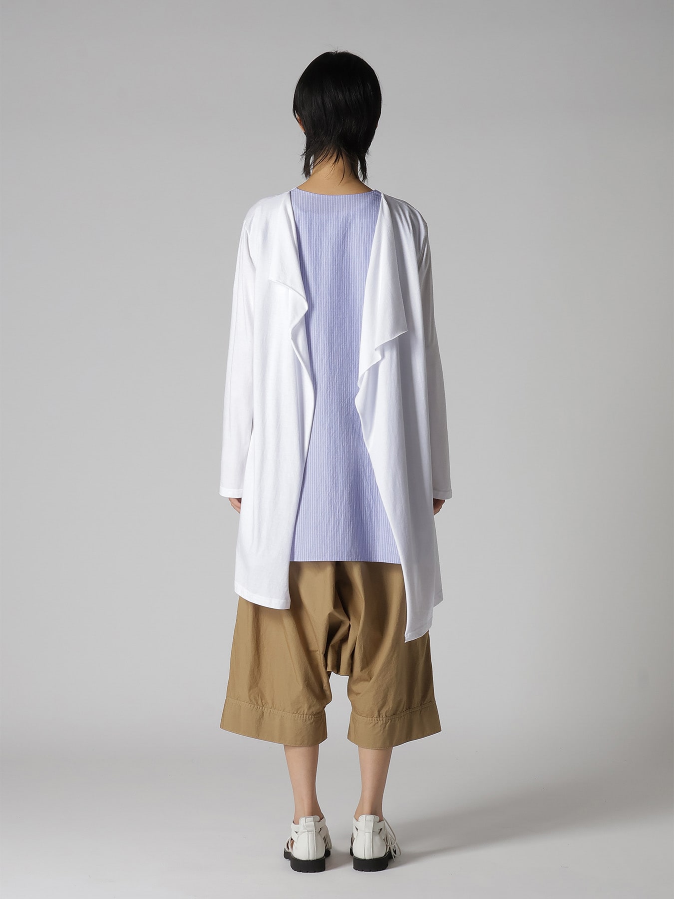 COTTON COMBINATION LONG SLEEVE BLOUSE