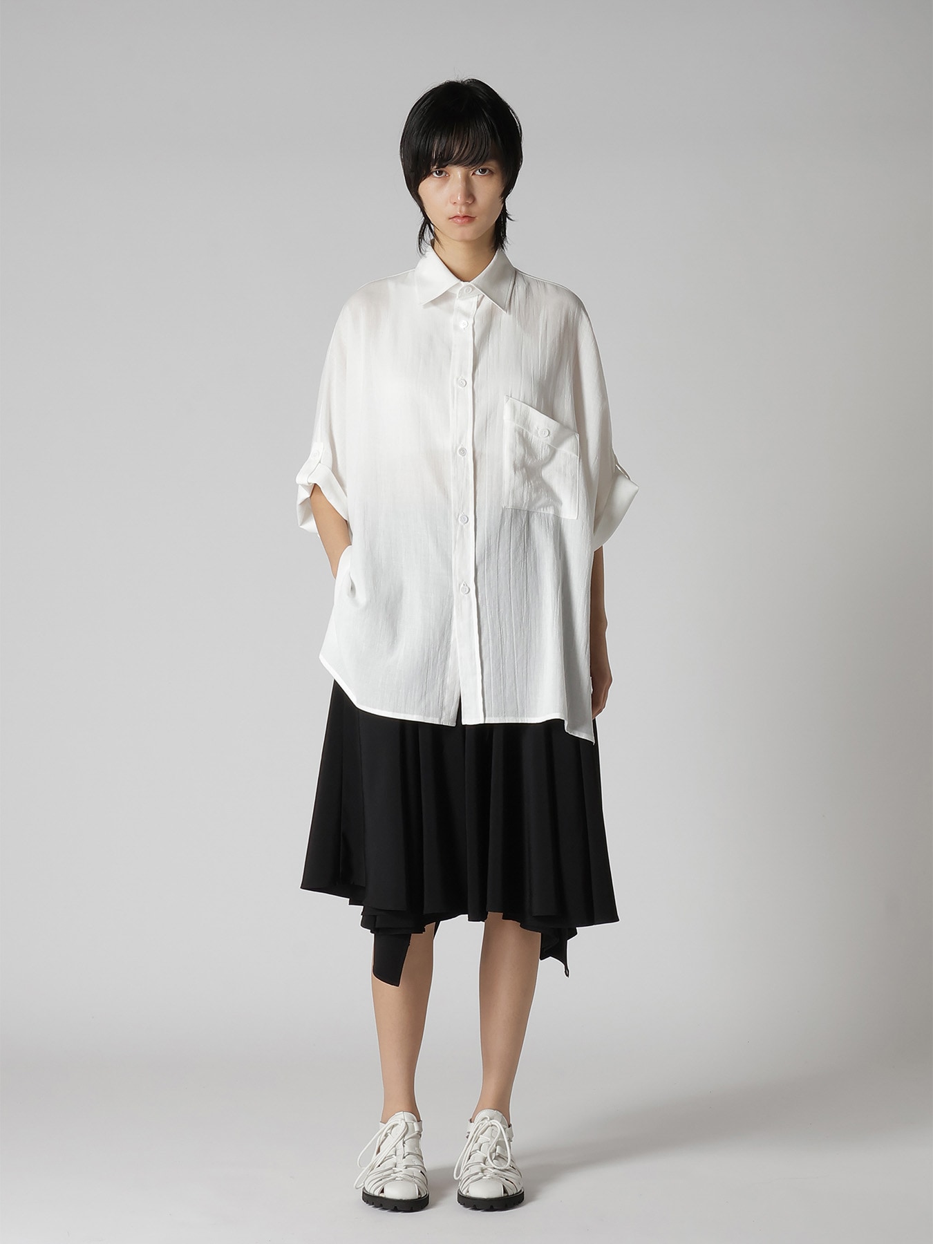 COTTON VOILE VIYELLA DOLMAN SLEEVE SHIRT