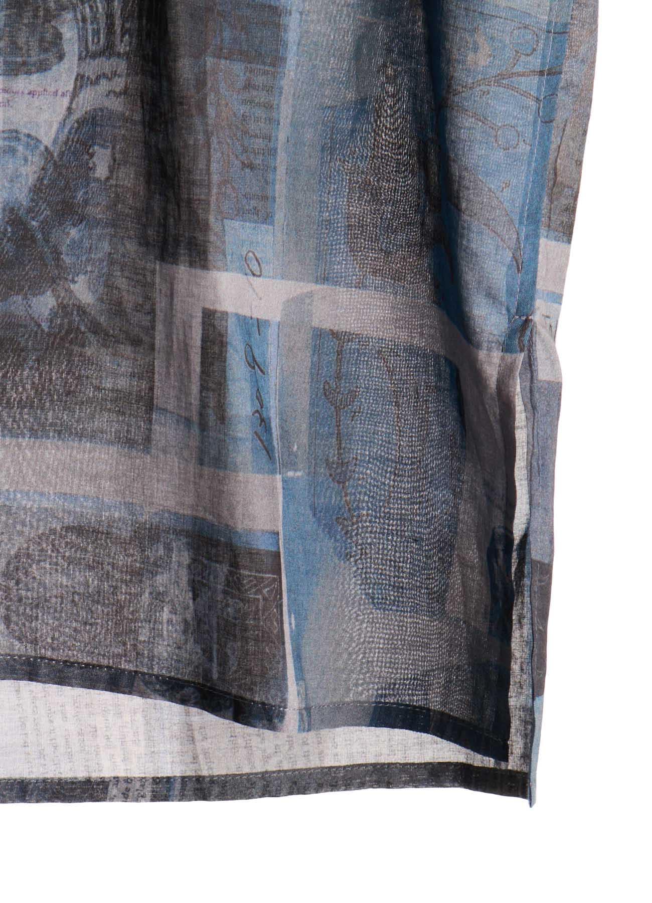 COTTON LAWN VASE COLLAGE PRINT DOLMAN SLEEVE SHIRT