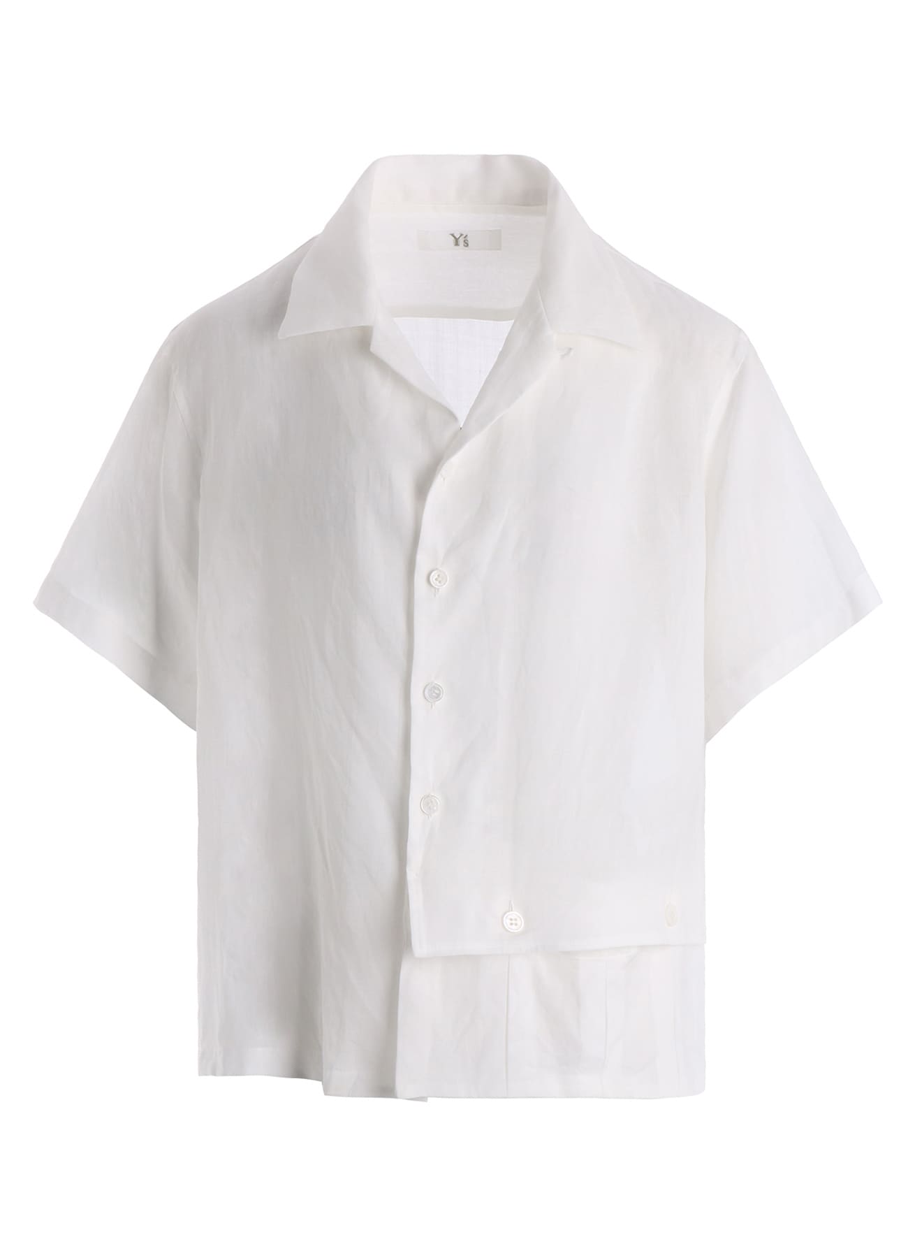 RAMIE OPEN COLLAR SHORT SLEEVE BLOUSE