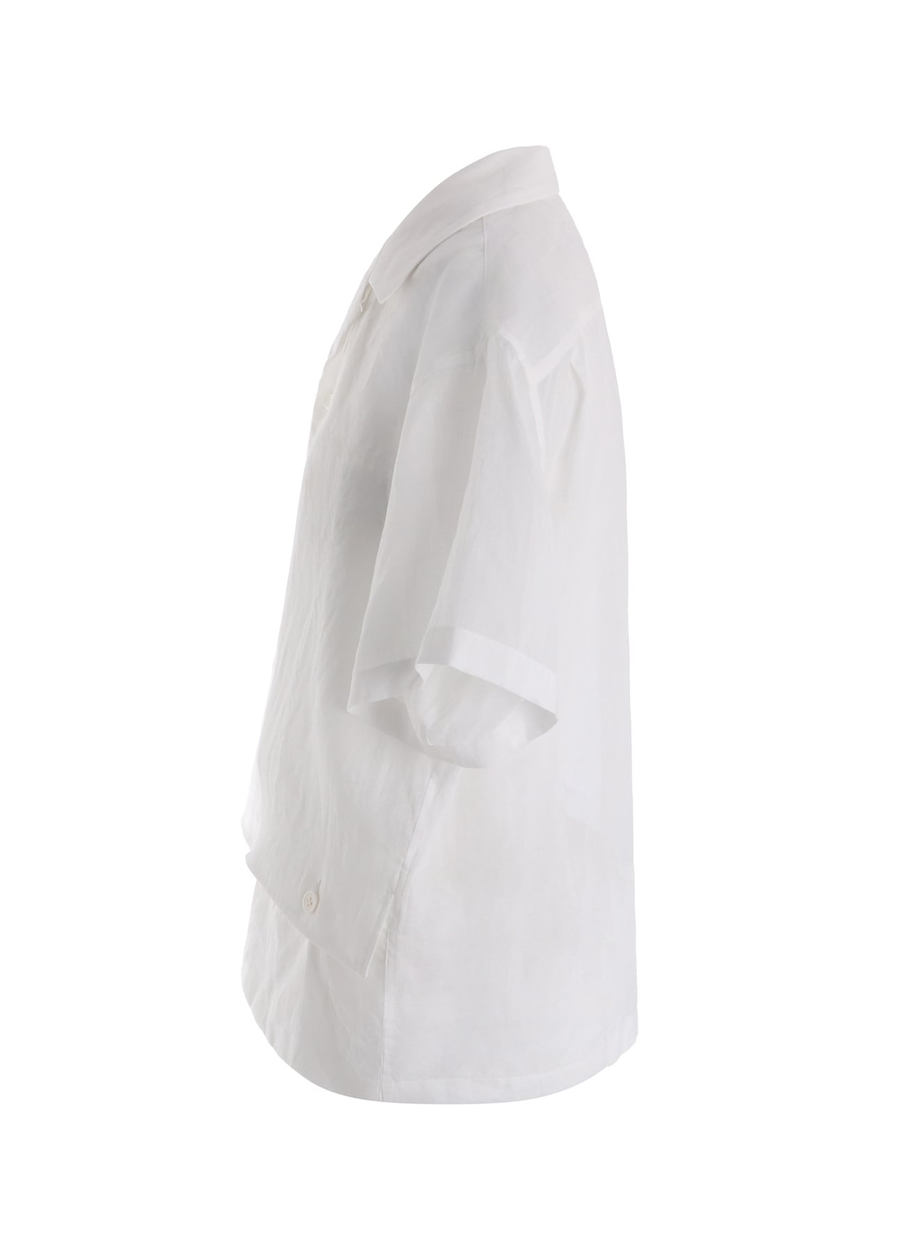 RAMIE OPEN COLLAR SHORT SLEEVE BLOUSE