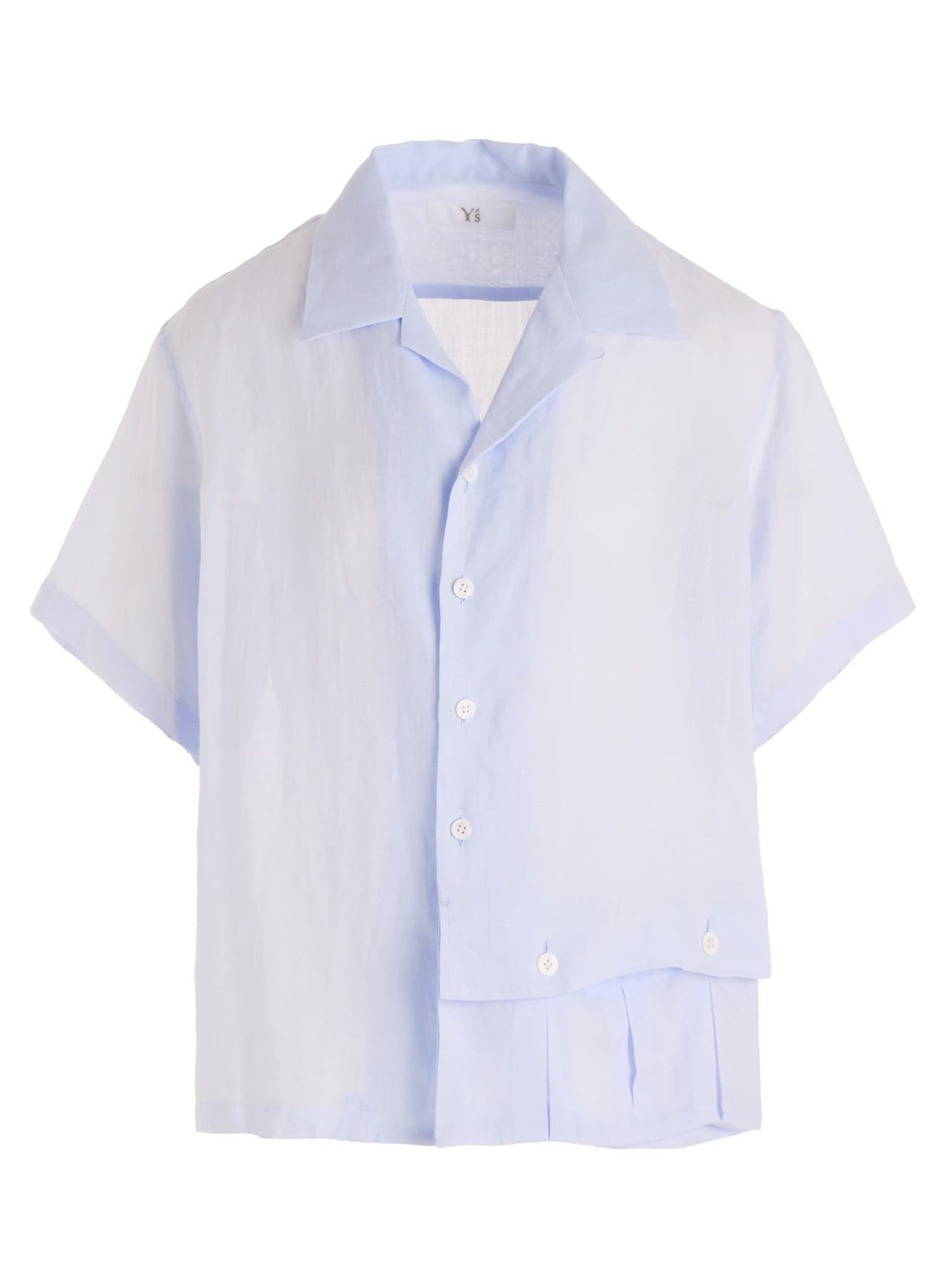 RAMIE OPEN COLLAR SHORT SLEEVE BLOUSE(XS Light Blue): Y's｜THE
