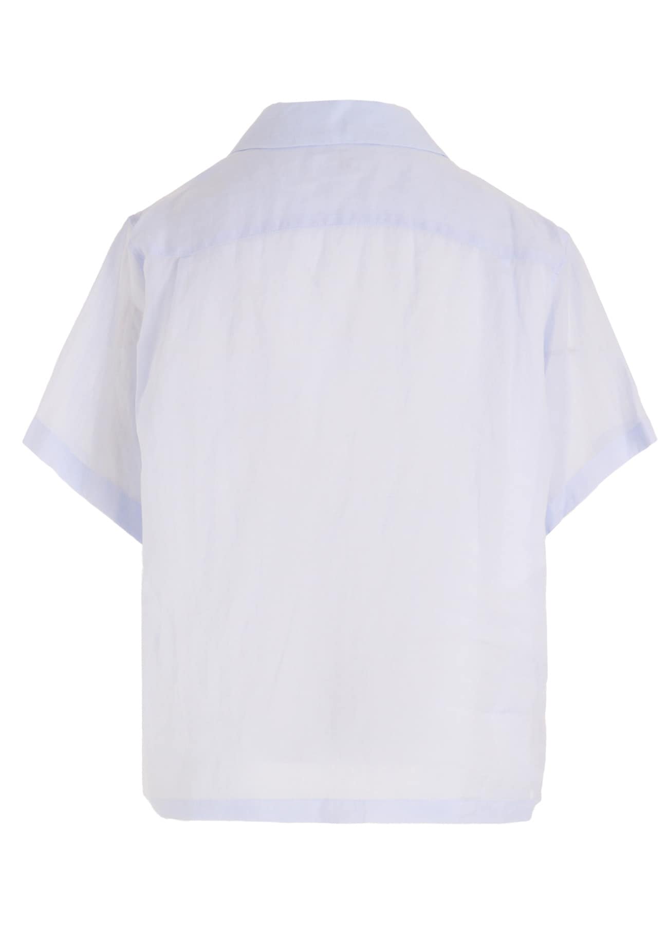RAMIE OPEN COLLAR SHORT SLEEVE BLOUSE