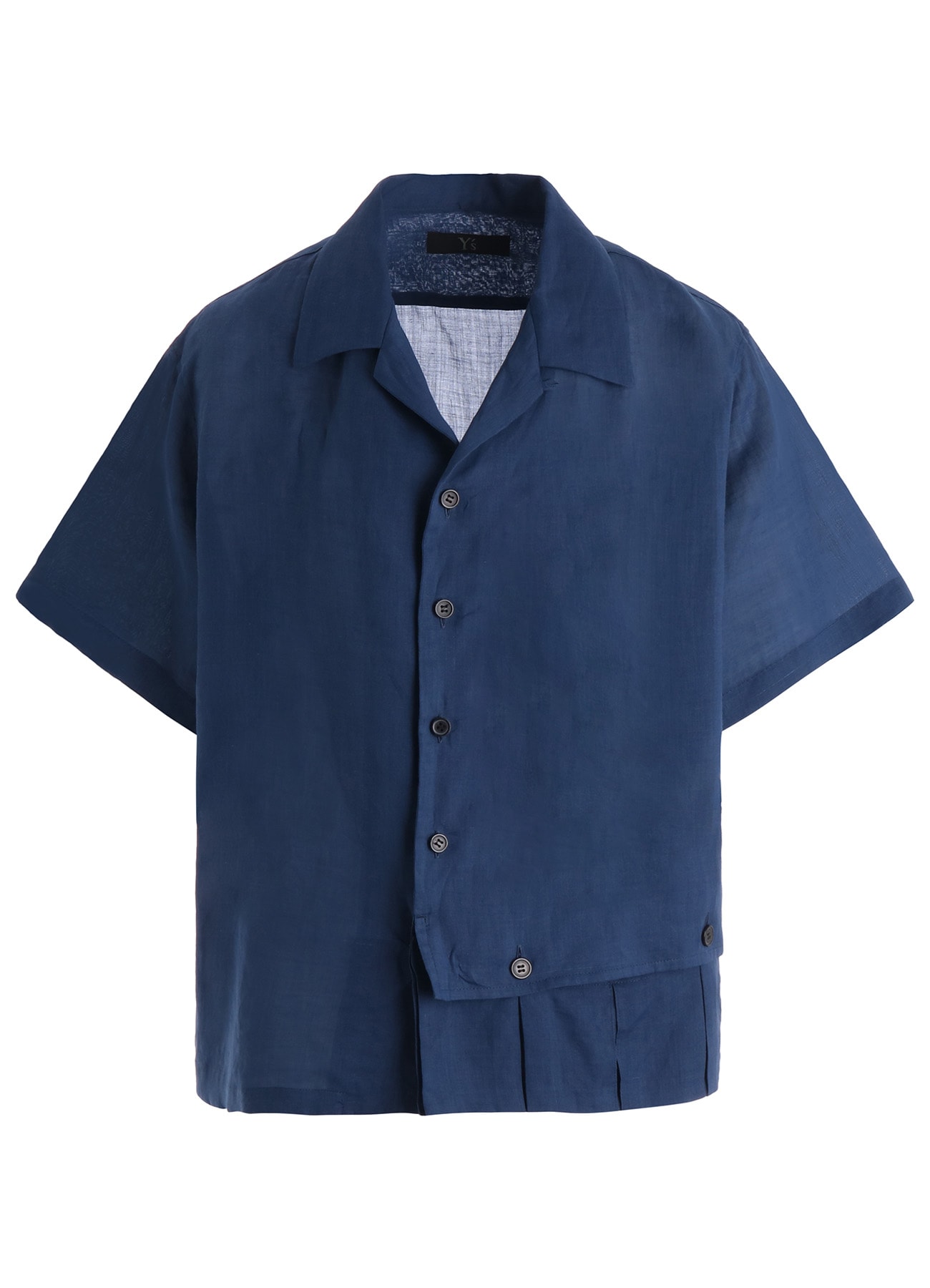 RAMIE OPEN COLLAR SHORT SLEEVE BLOUSE