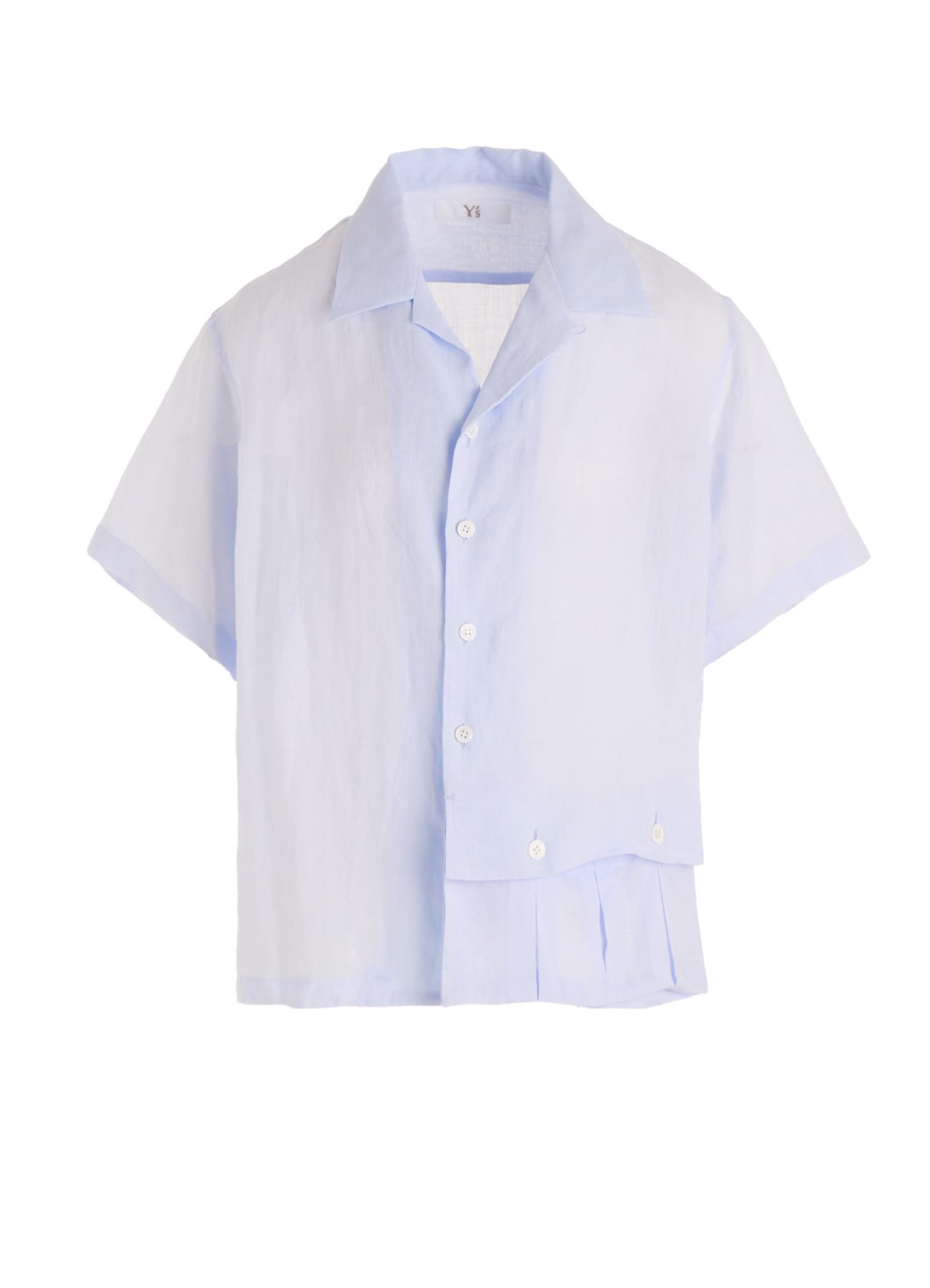 RAMIE OPEN COLLAR SHORT SLEEVE BLOUSE