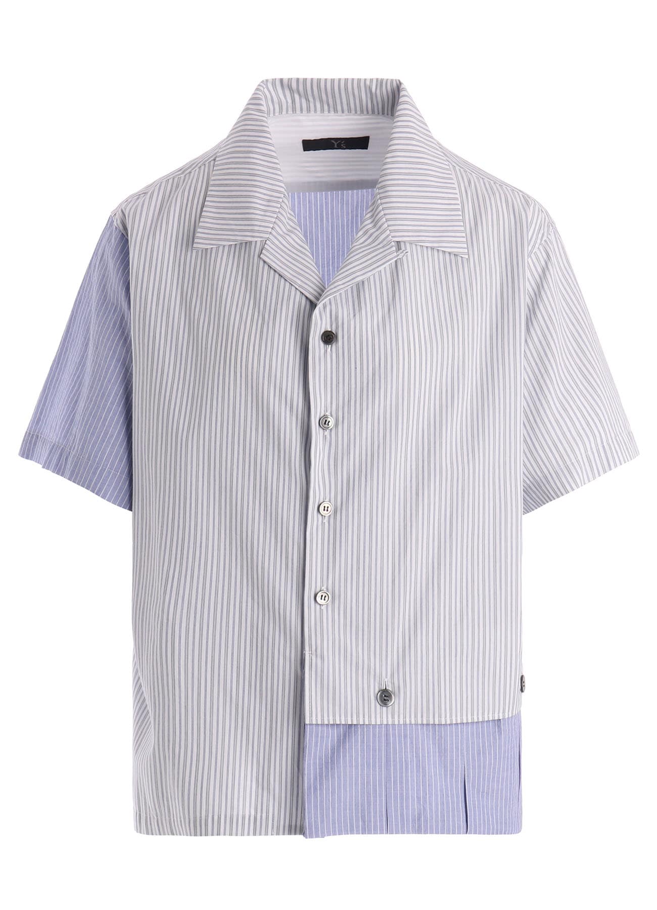 OPEN COLLAR SHORT SLEEVE BLOUSE