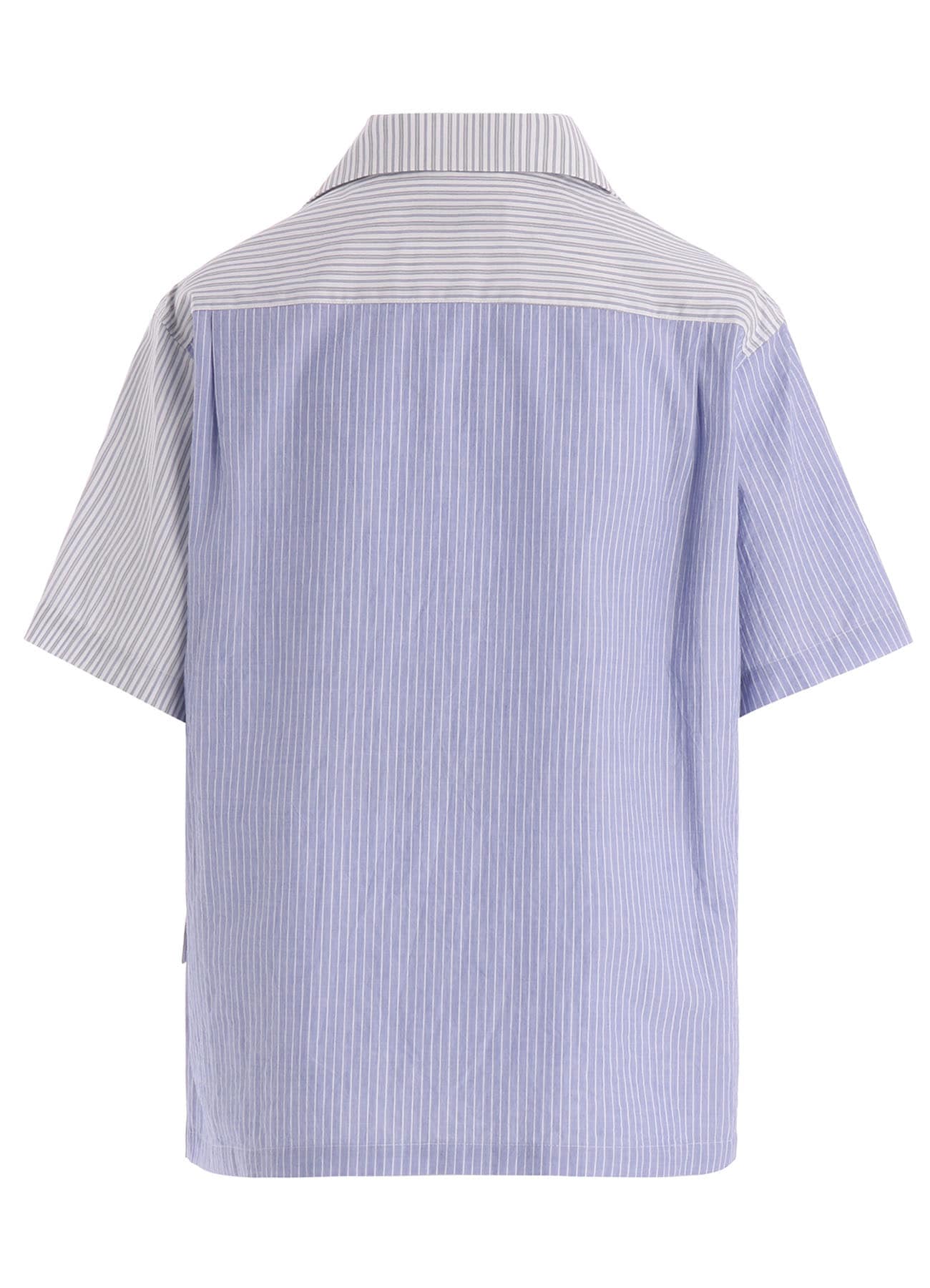 OPEN COLLAR SHORT SLEEVE BLOUSE