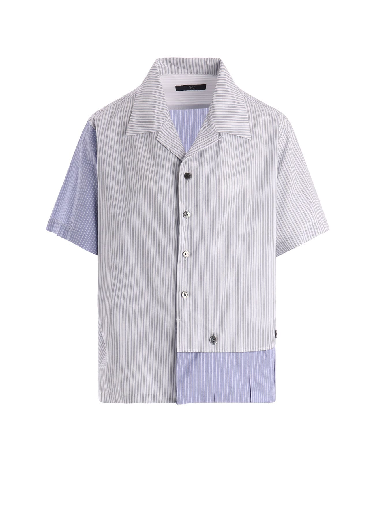 OPEN COLLAR SHORT SLEEVE BLOUSE