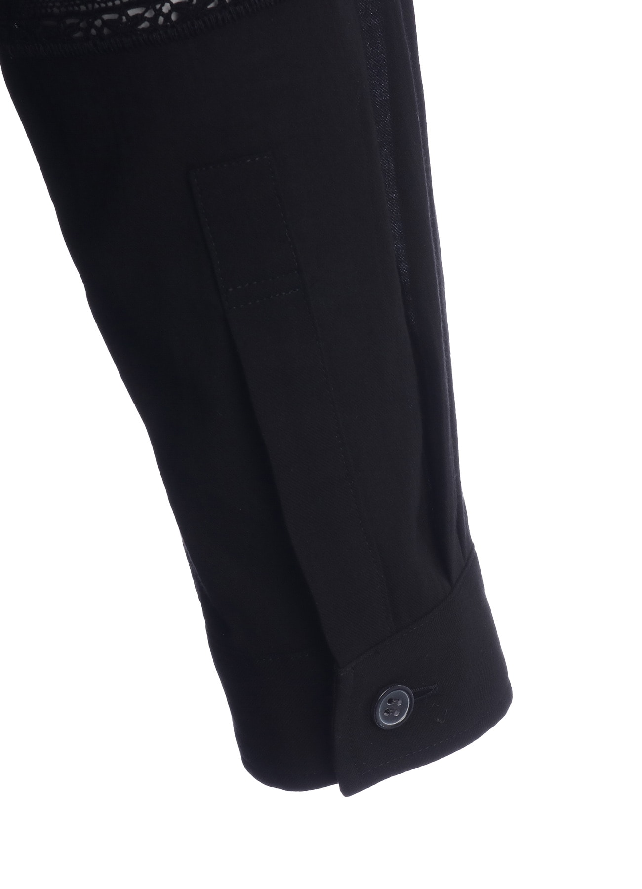 COTTON LACE PATCHWORK STAND COLLAR BLOUSE