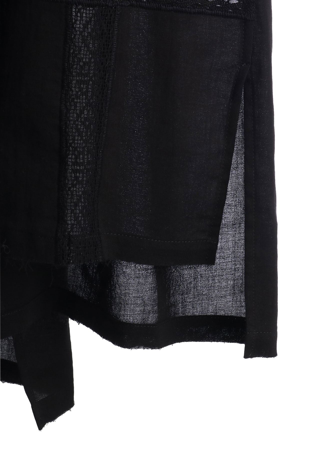 COTTON LACE PATCHWORK STAND COLLAR BLOUSE