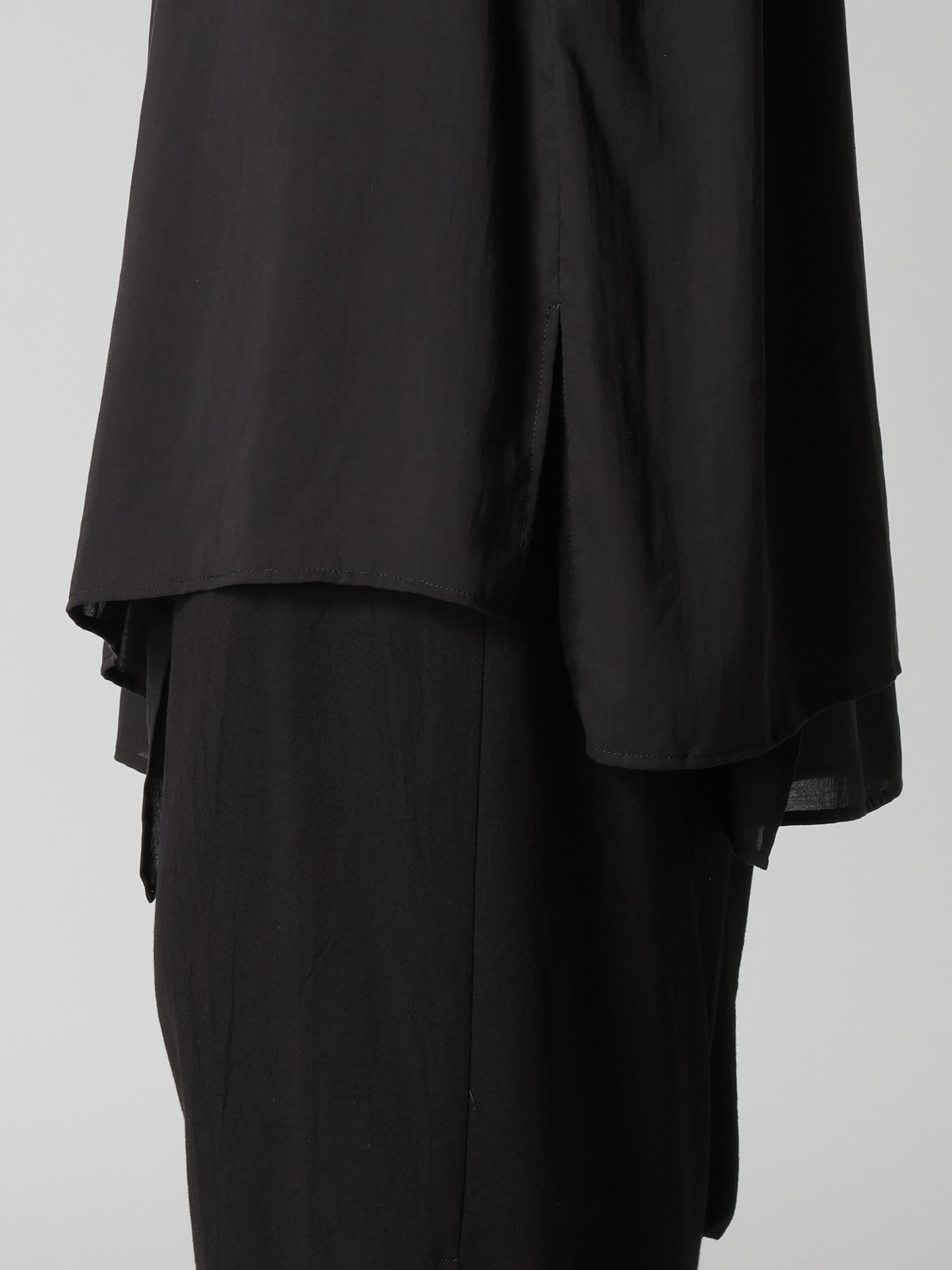 CELLULOSE LAWN STAND COLLAR BLOUSE