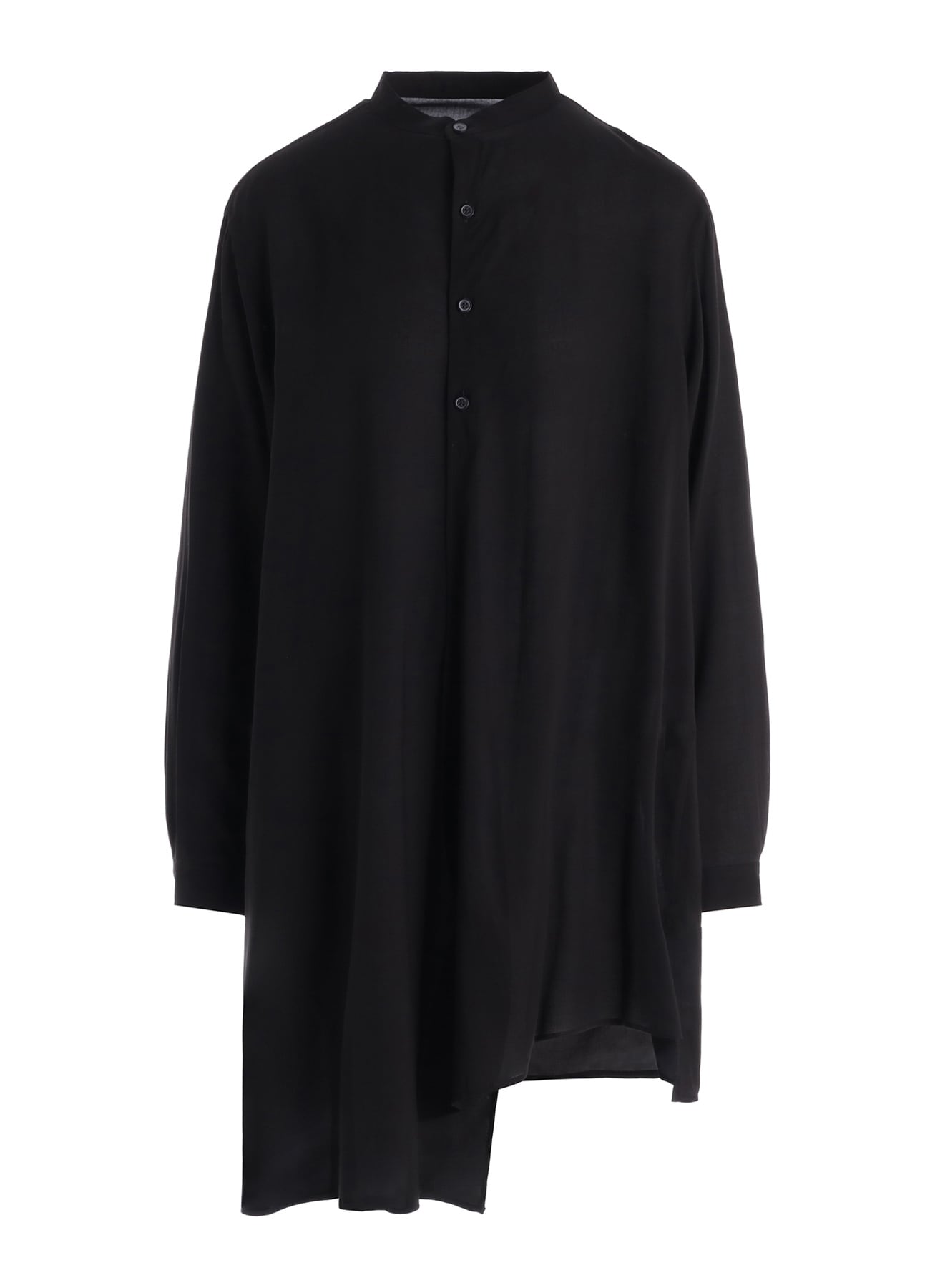 CELLULOSE LAWN STAND COLLAR BLOUSE