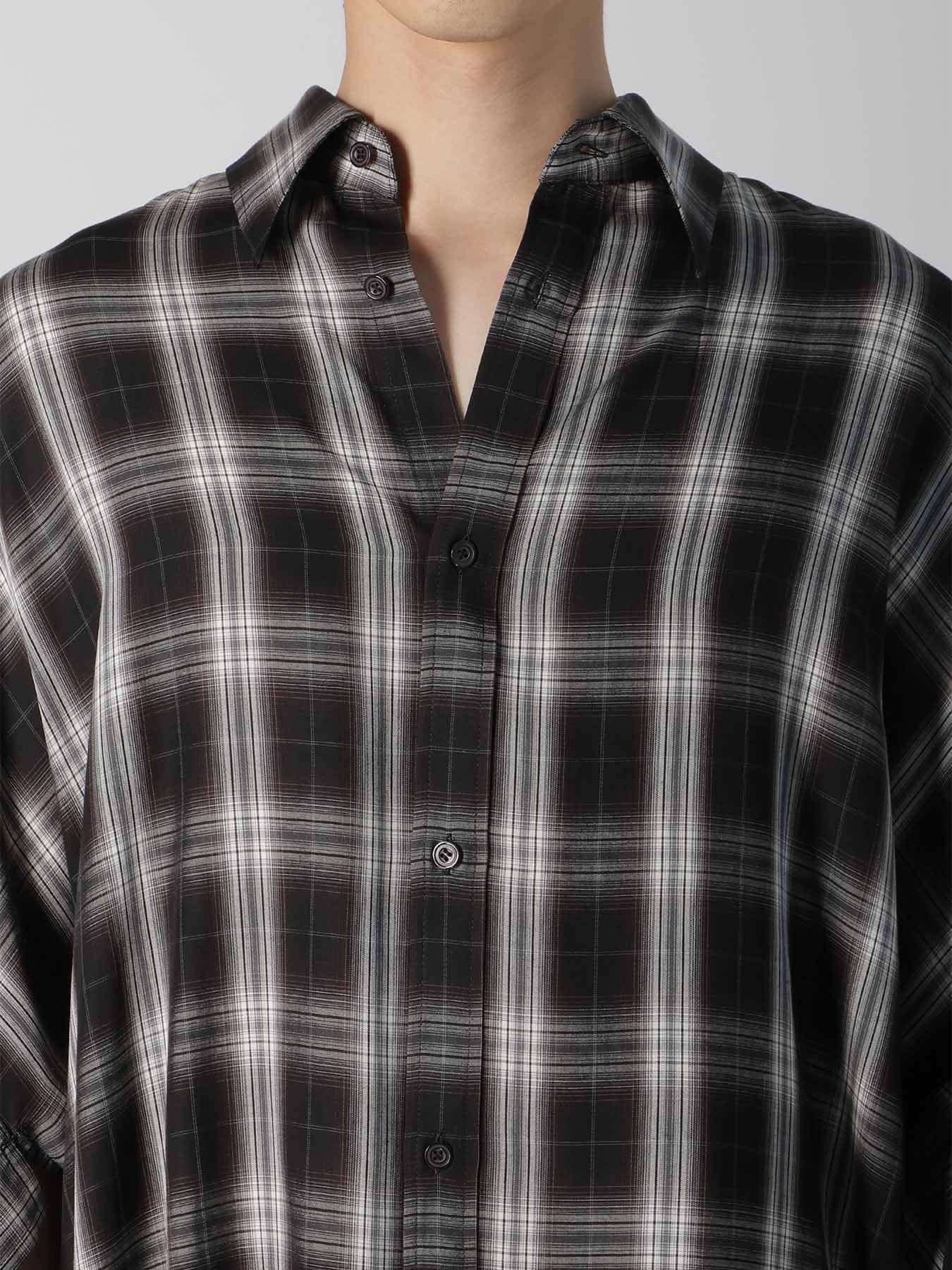 CUPRO SPUN PLAID BIG SHIRT