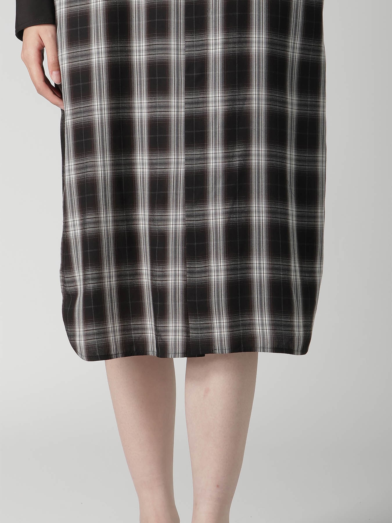 CUPRO SPUN PLAID LONG SHIRT