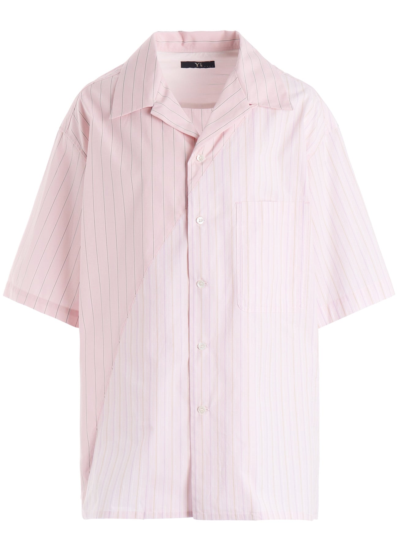 COTTON STRIPE OPEN COLLAR SHIRT