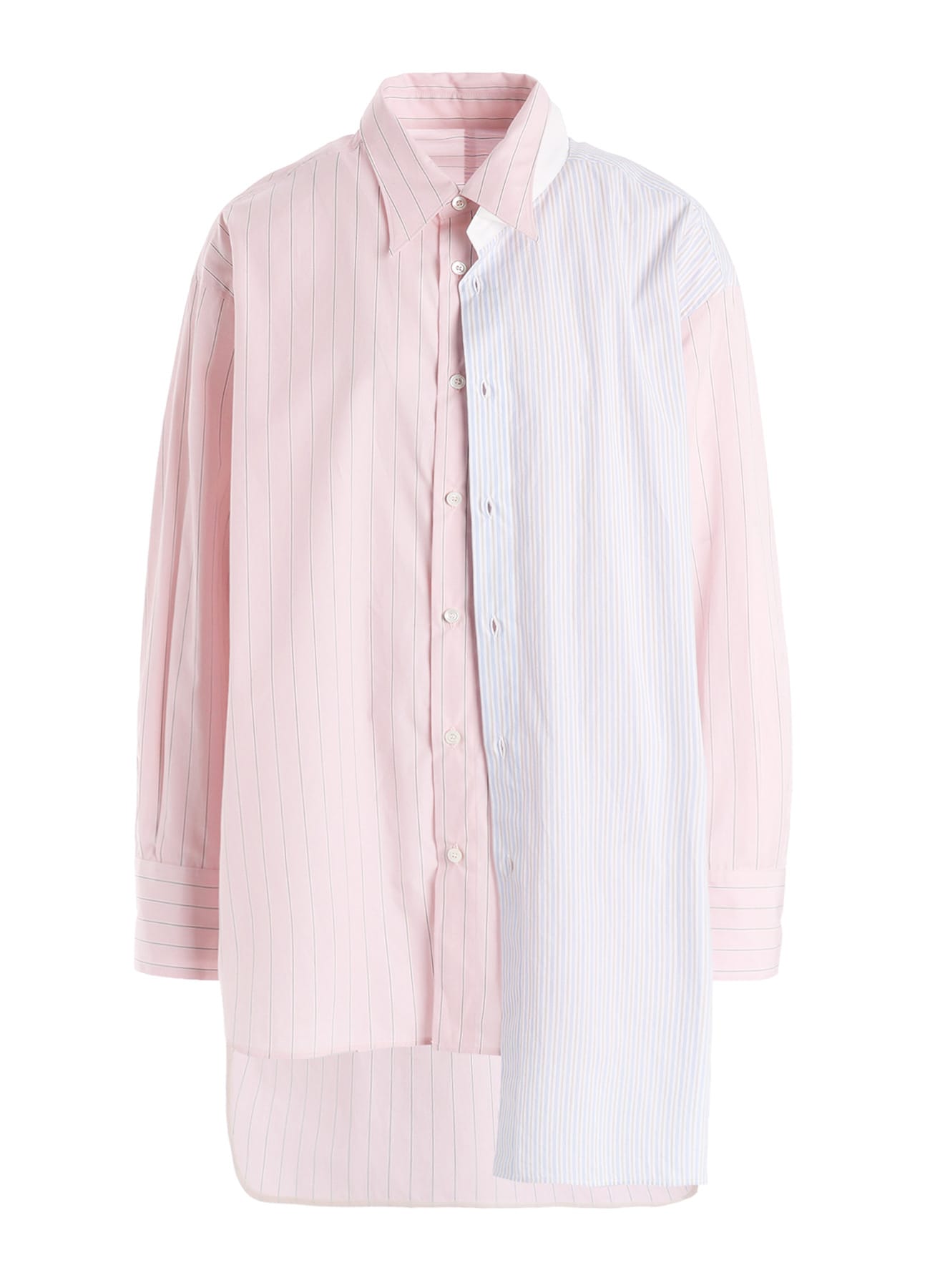 COTTON STRIPE ASYMMETRIC SHIRT A