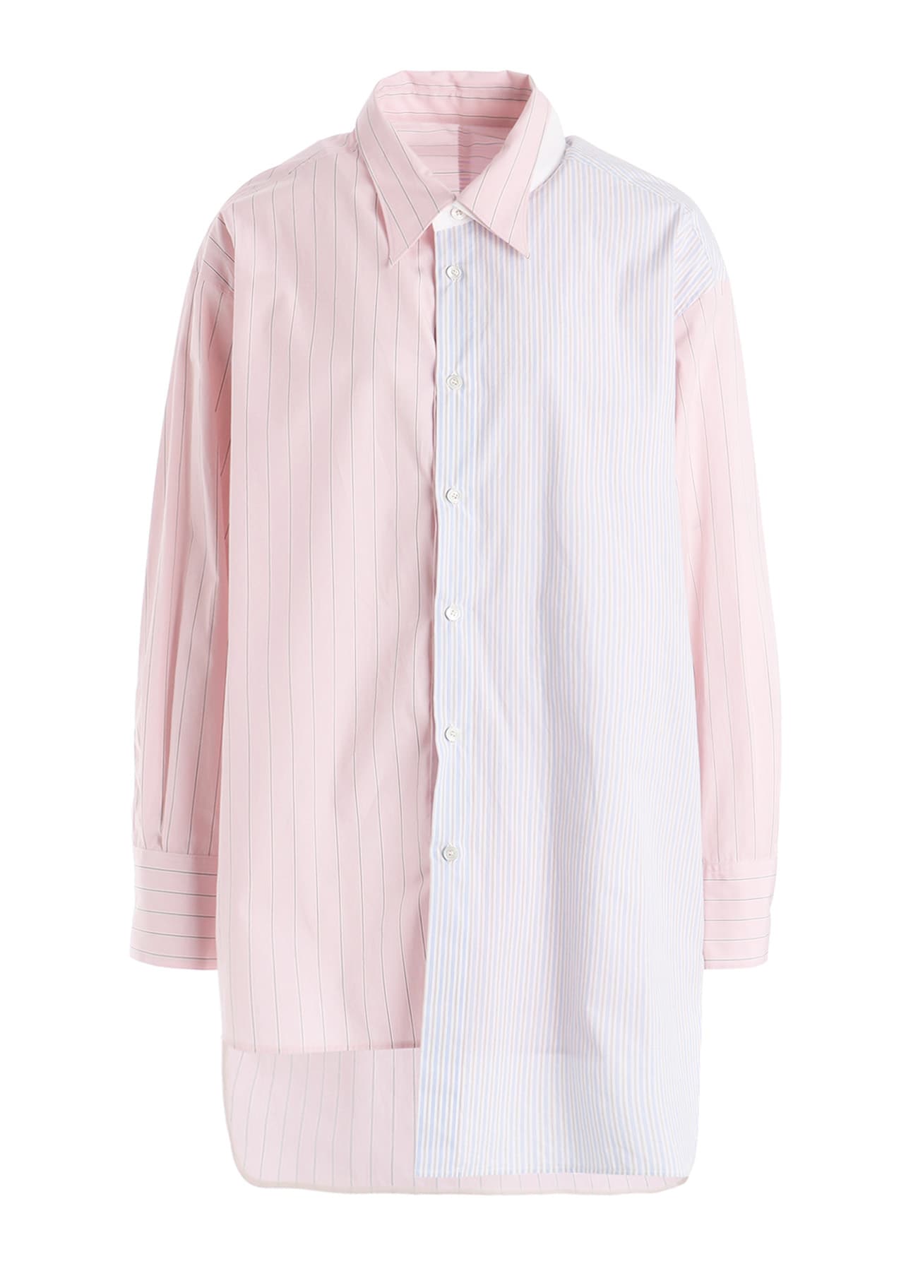 COTTON STRIPE ASYMMETRIC SHIRT A