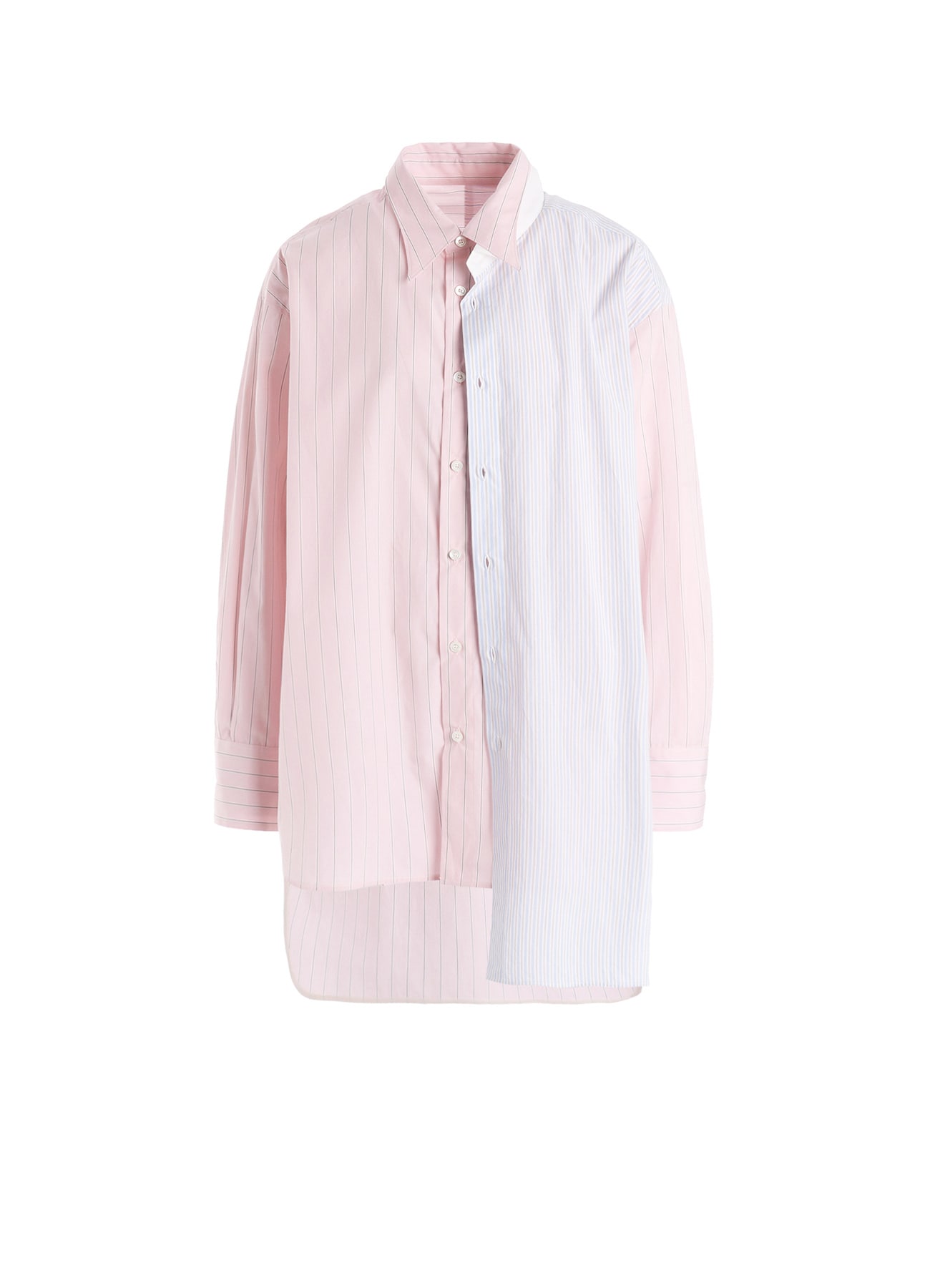 COTTON STRIPE ASYMMETRIC SHIRT A