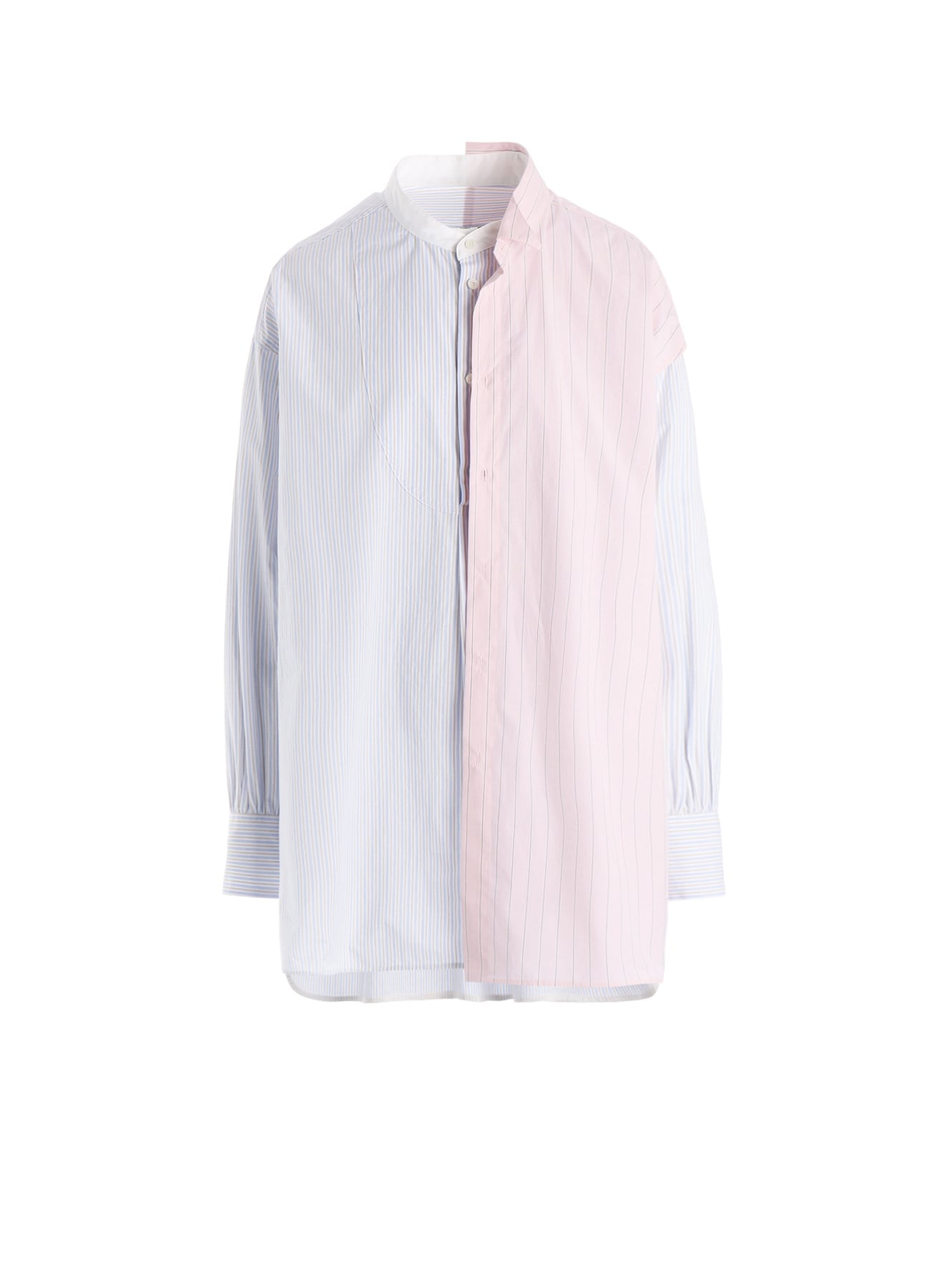 COTTON STRIPE ASYMMETRIC SHIRT B