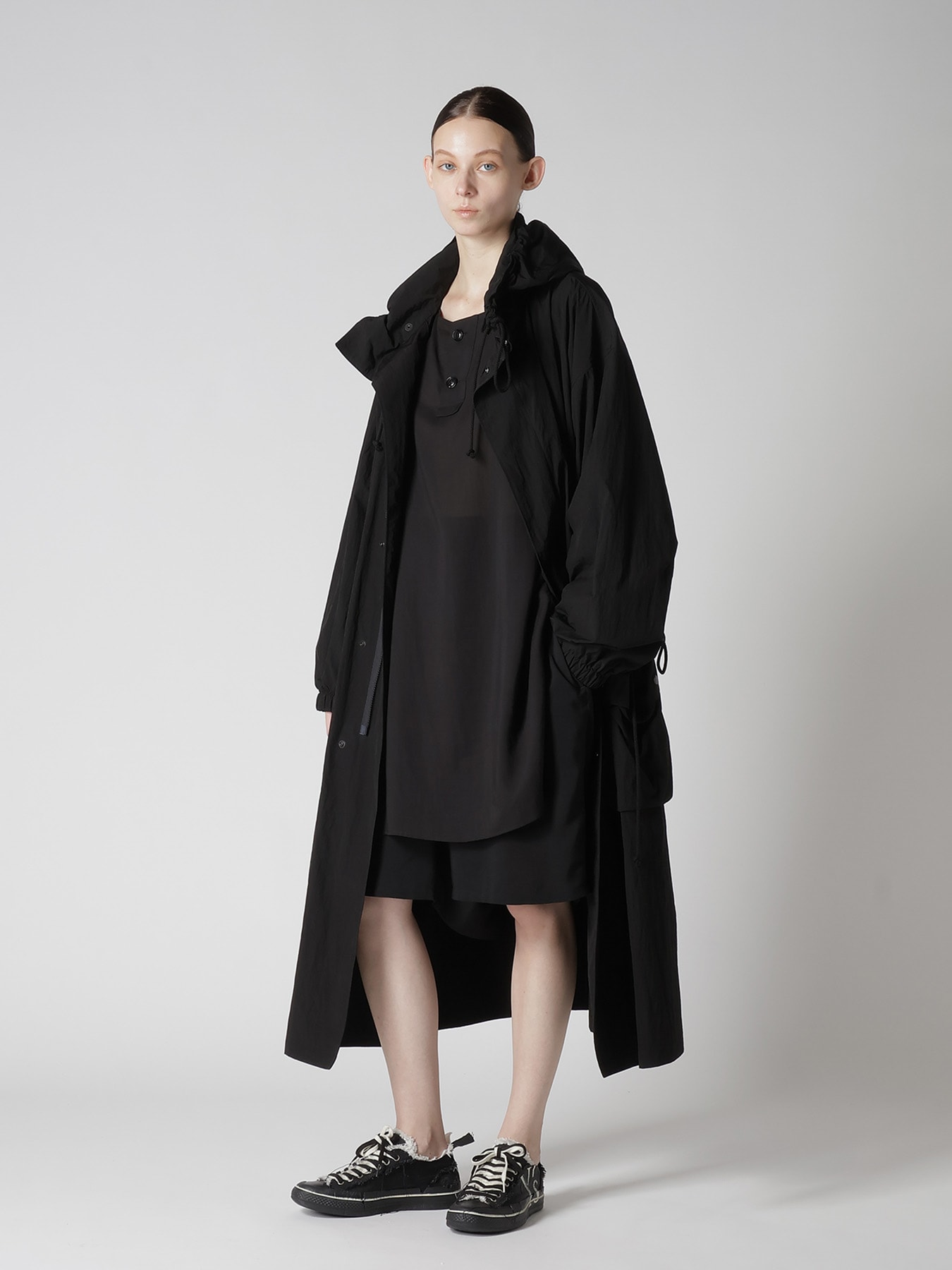 NY/ JET TAFFETA HOODED BIG COAT