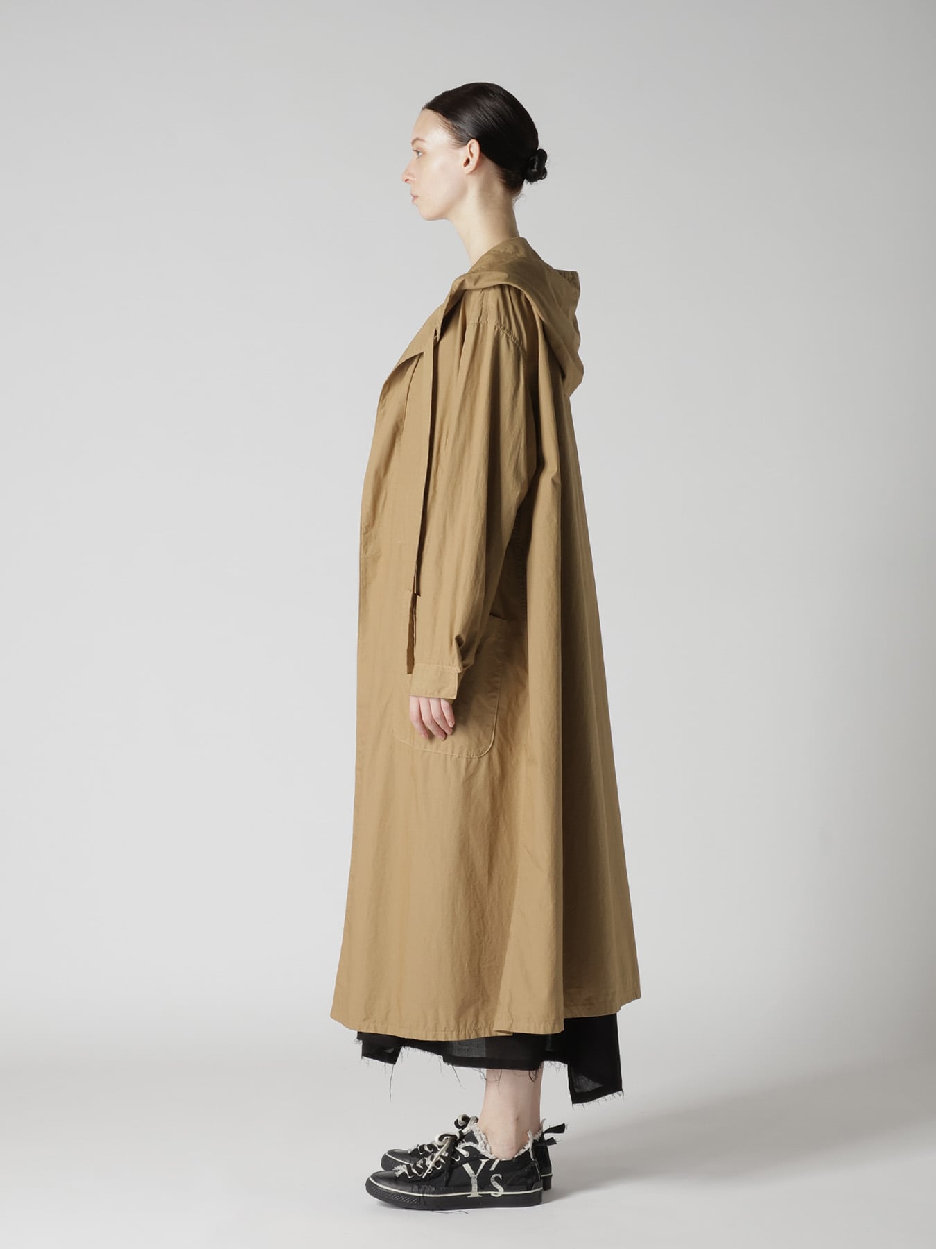 COTTON TYPEWRITER HOODED GOWN