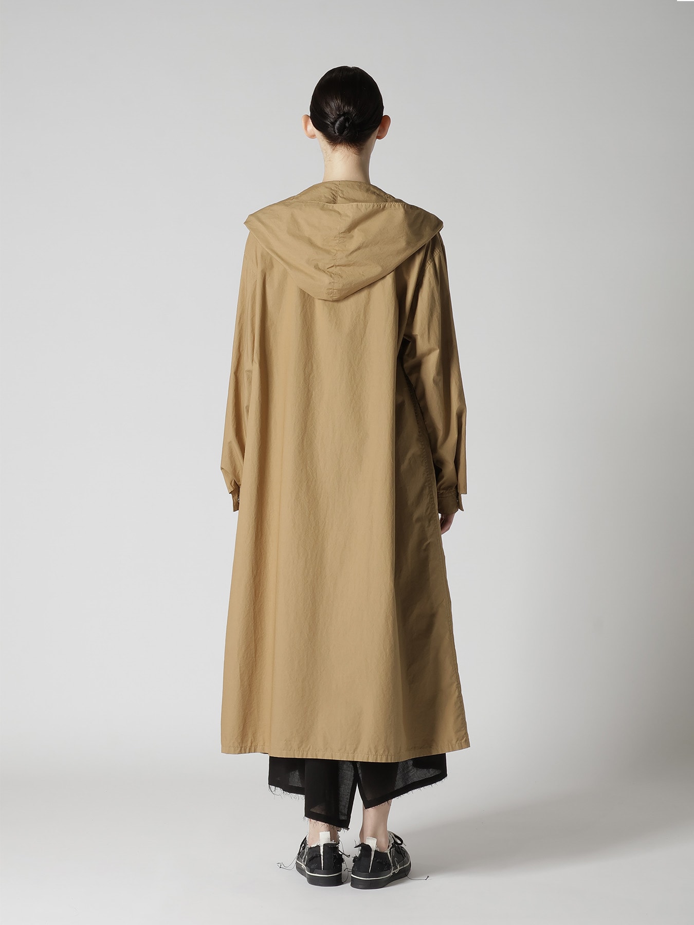 COTTON TYPEWRITER HOODED GOWN