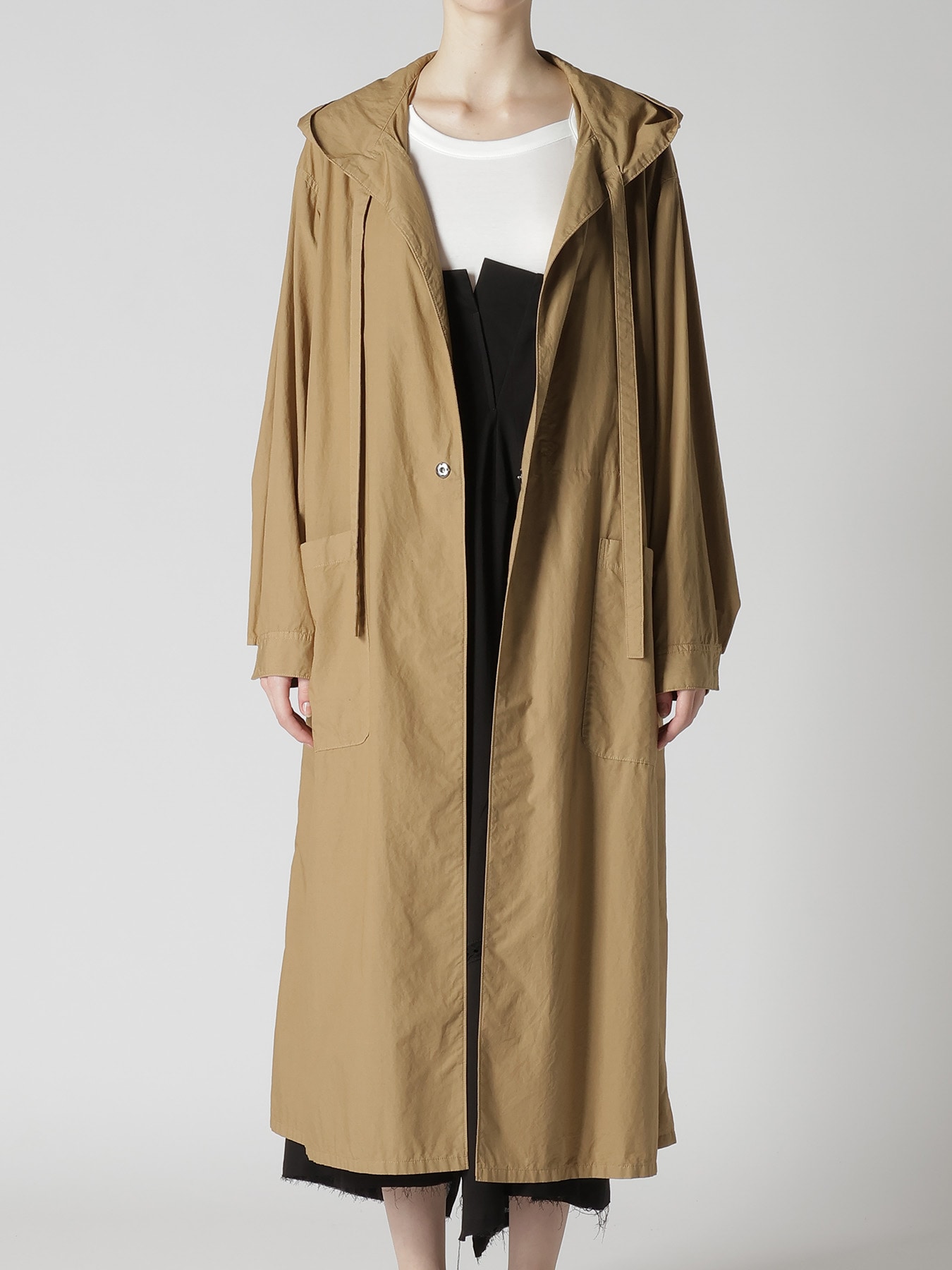 COTTON TYPEWRITER HOODED GOWN