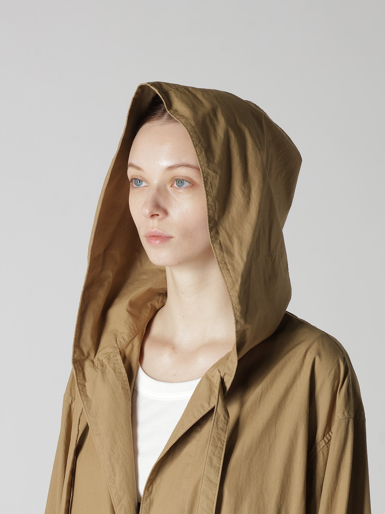 COTTON TYPEWRITER HOODED GOWN