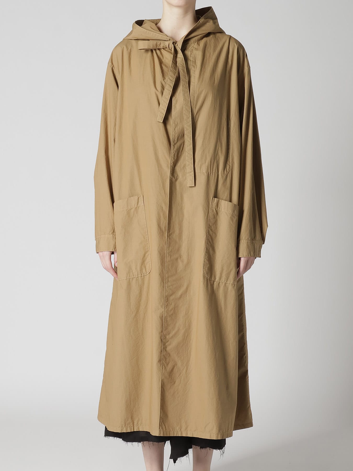 COTTON TYPEWRITER HOODED GOWN