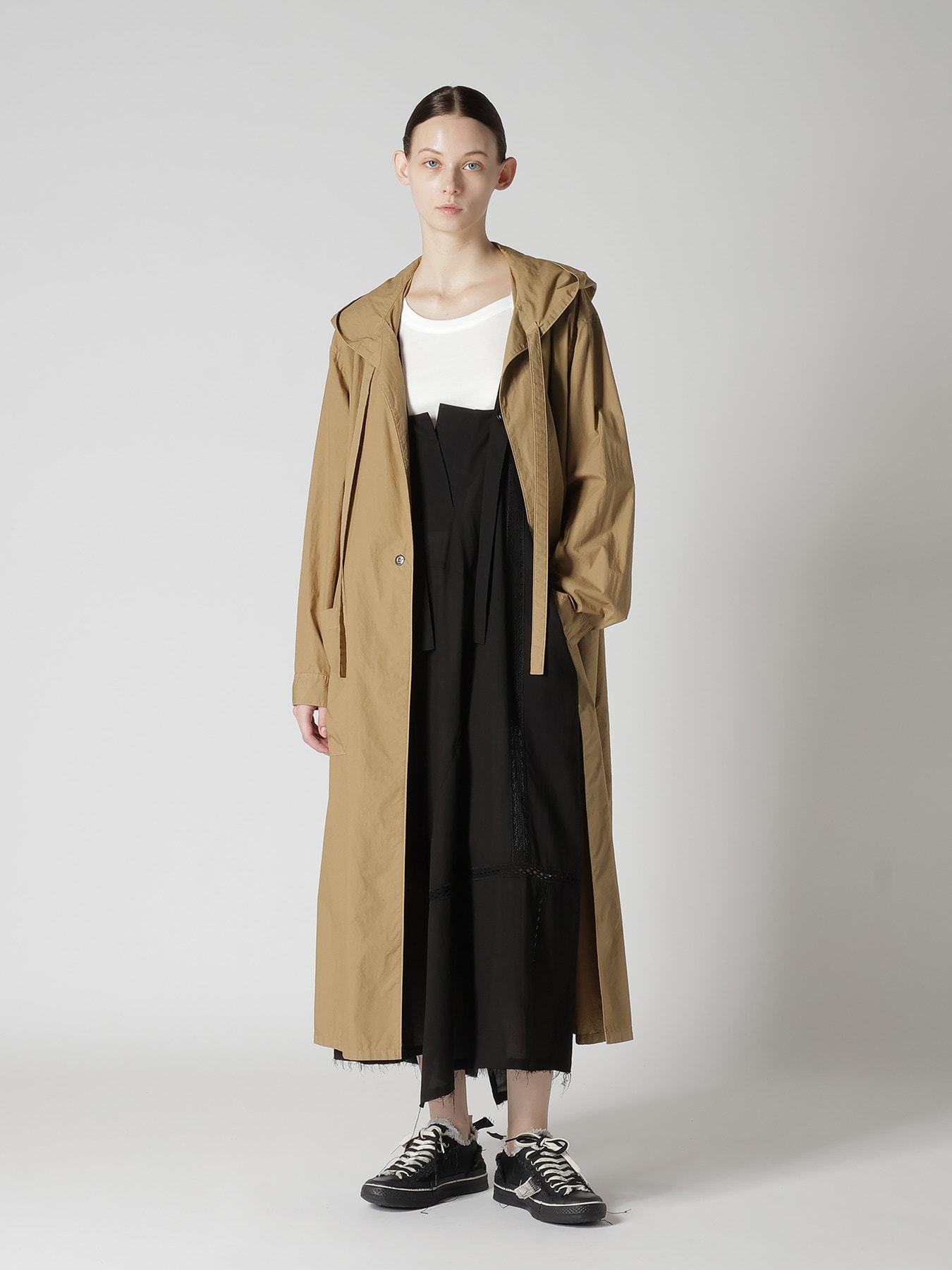 COTTON TYPEWRITER HOODED GOWN