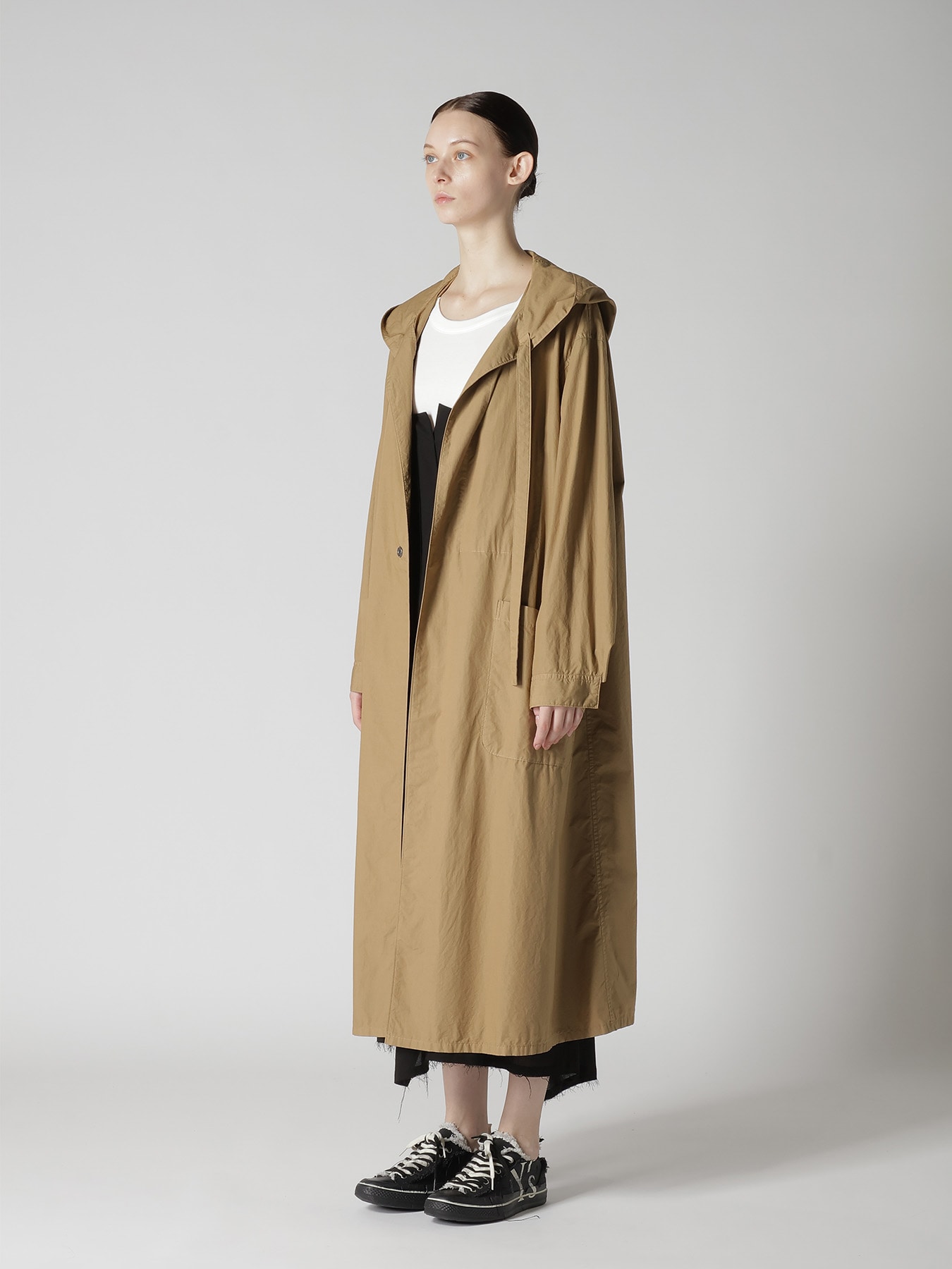 COTTON TYPEWRITER HOODED GOWN