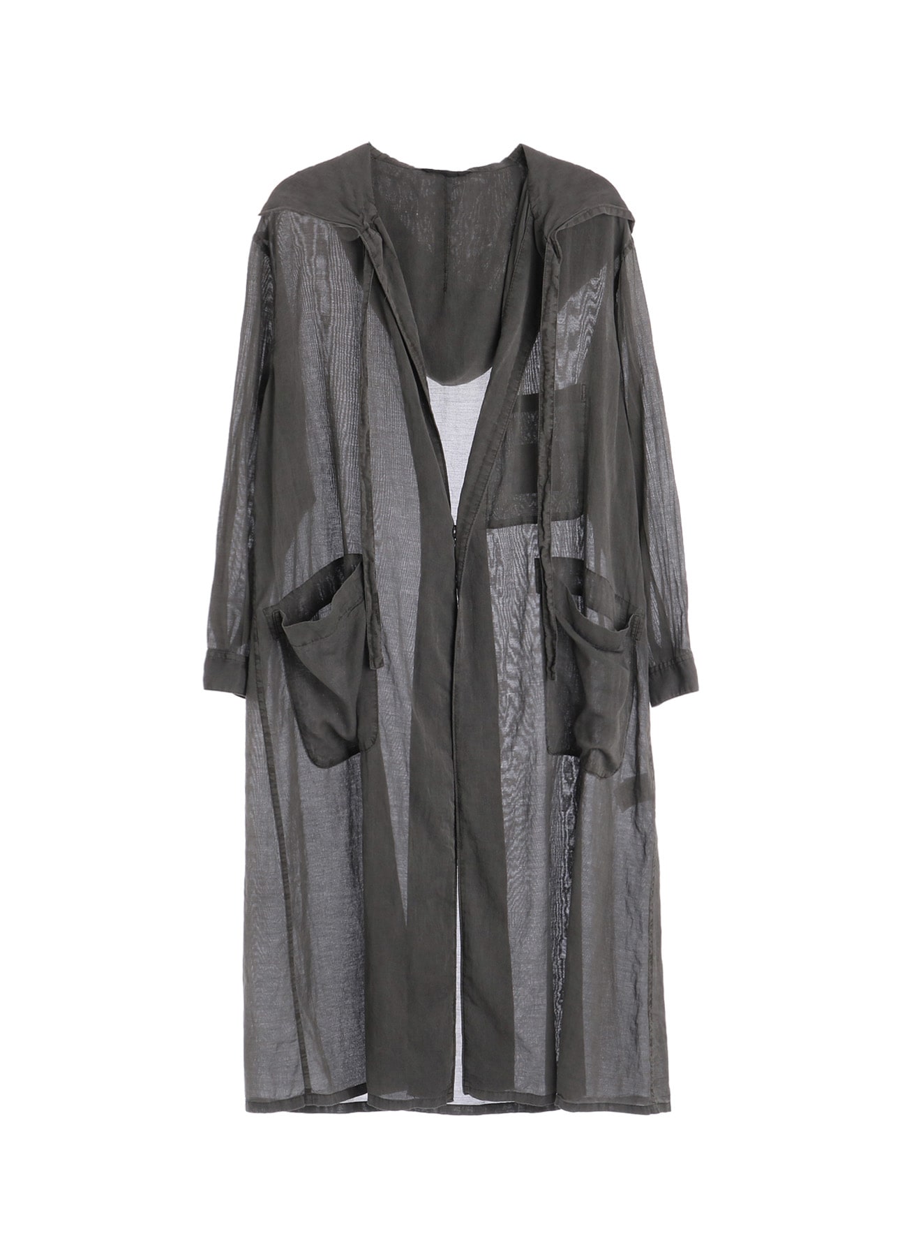 CUPRO/COTTON GARMENT DYED HOODED GOWN